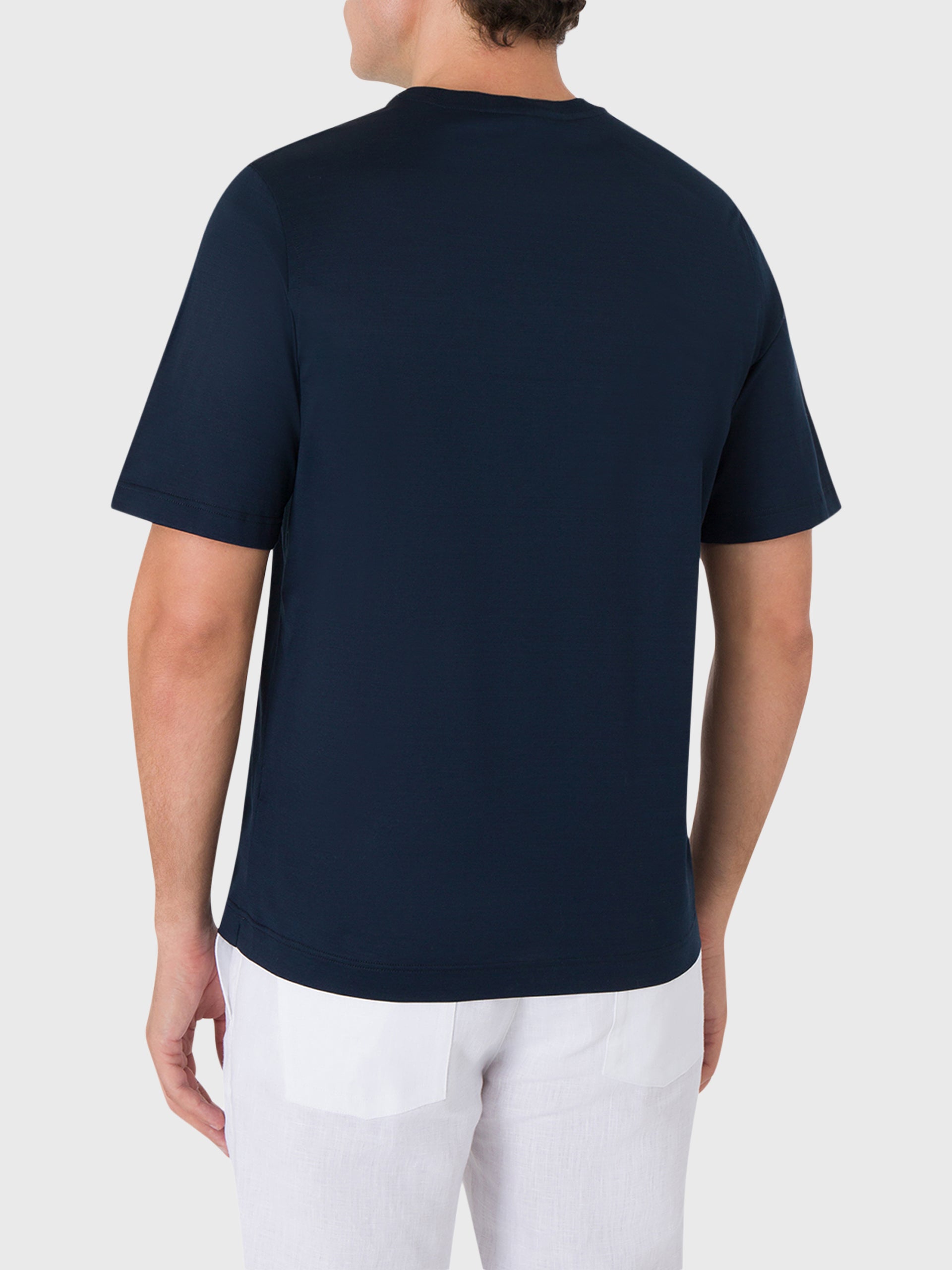 Хлопковая рубашка с круглым вырезом и надписью Zilli в микрорамке