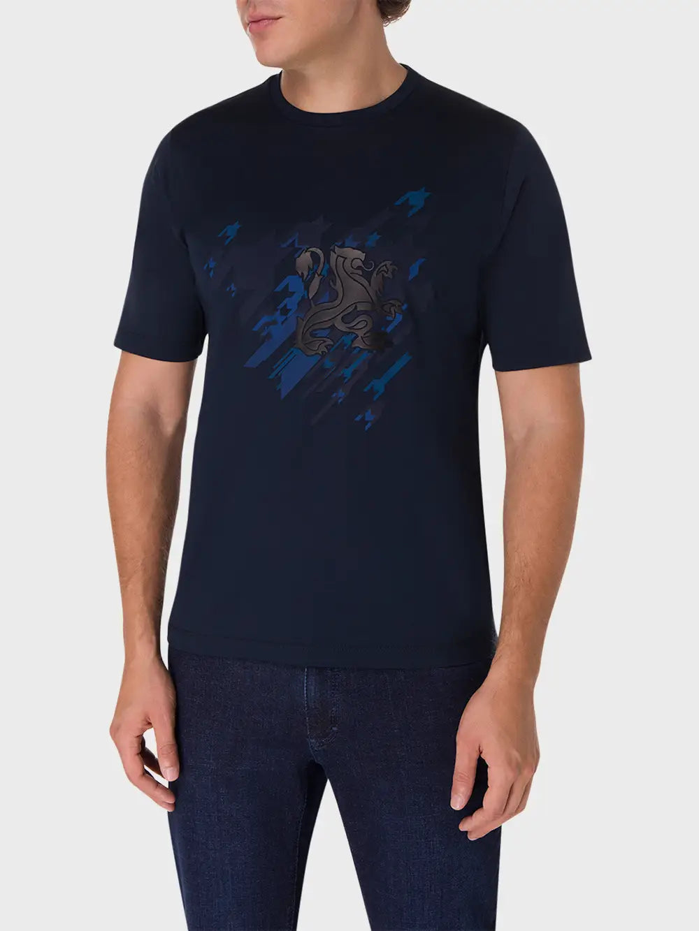 تي شيرت جريفون مرصع بجلد الخروف