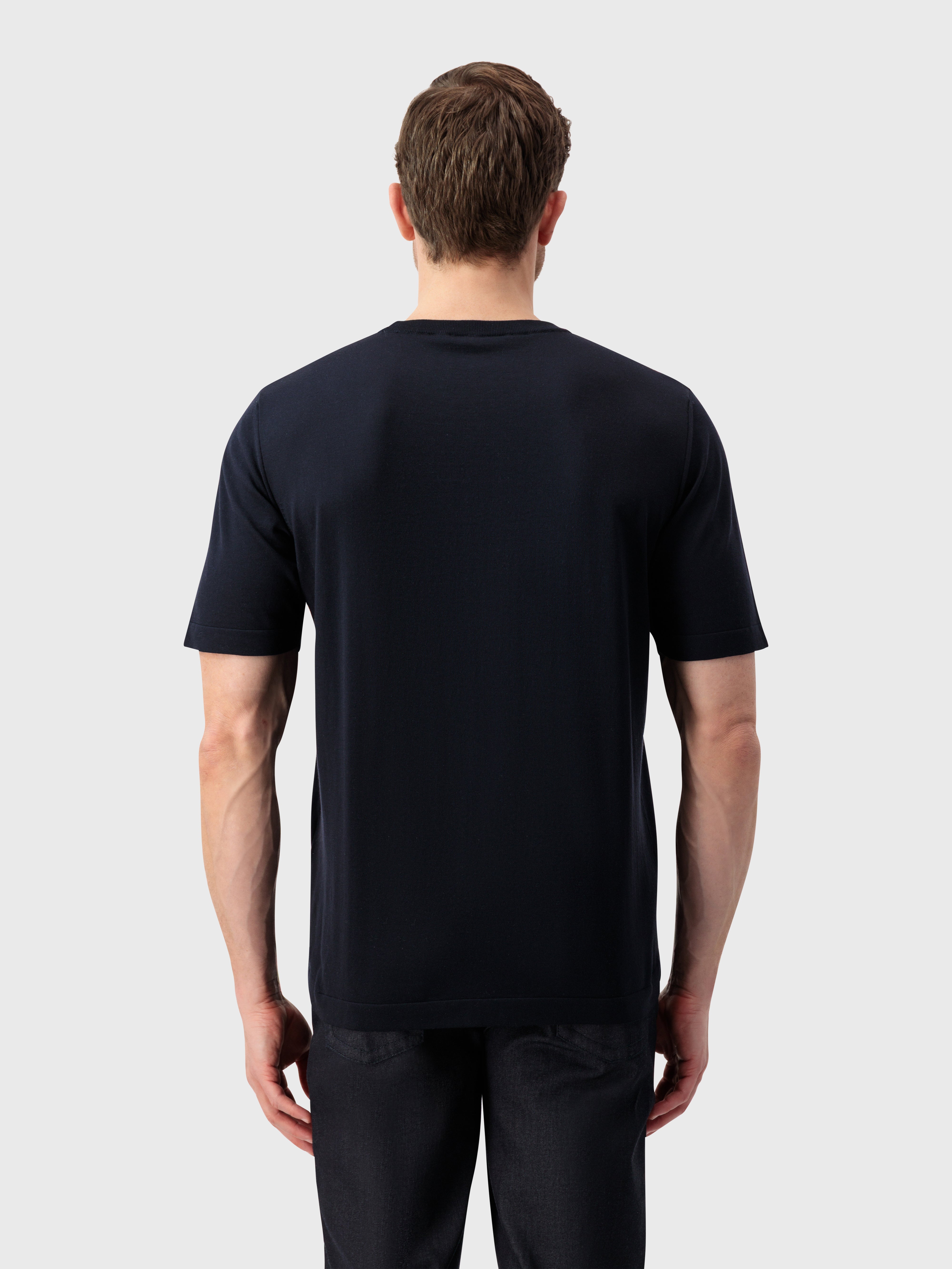 قميص قطني مطرز بتطريز "الأسد الكبير" - أزرق كحلي