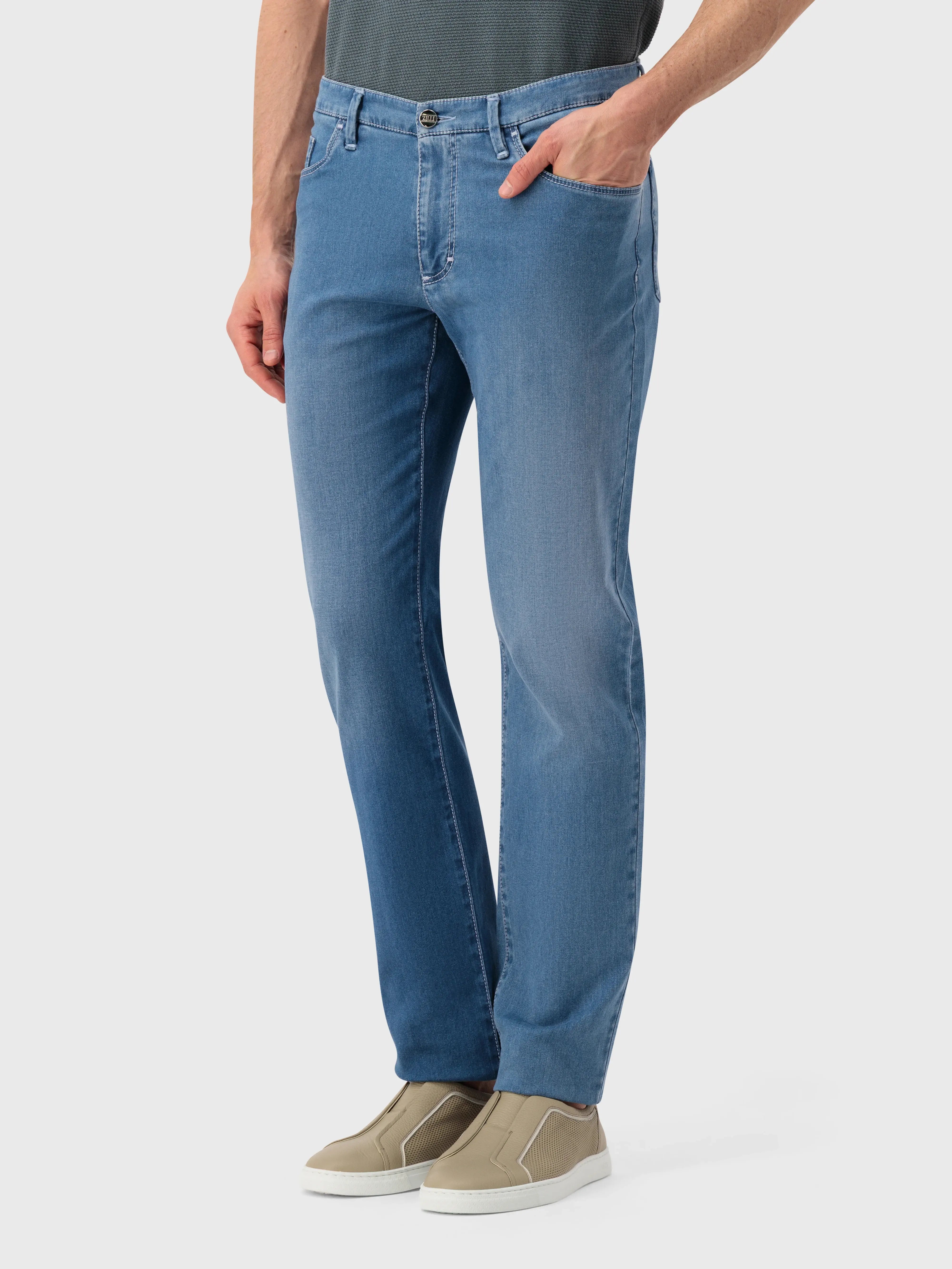 بنطلون جينز بقصة ضيقة - جينز أزرق