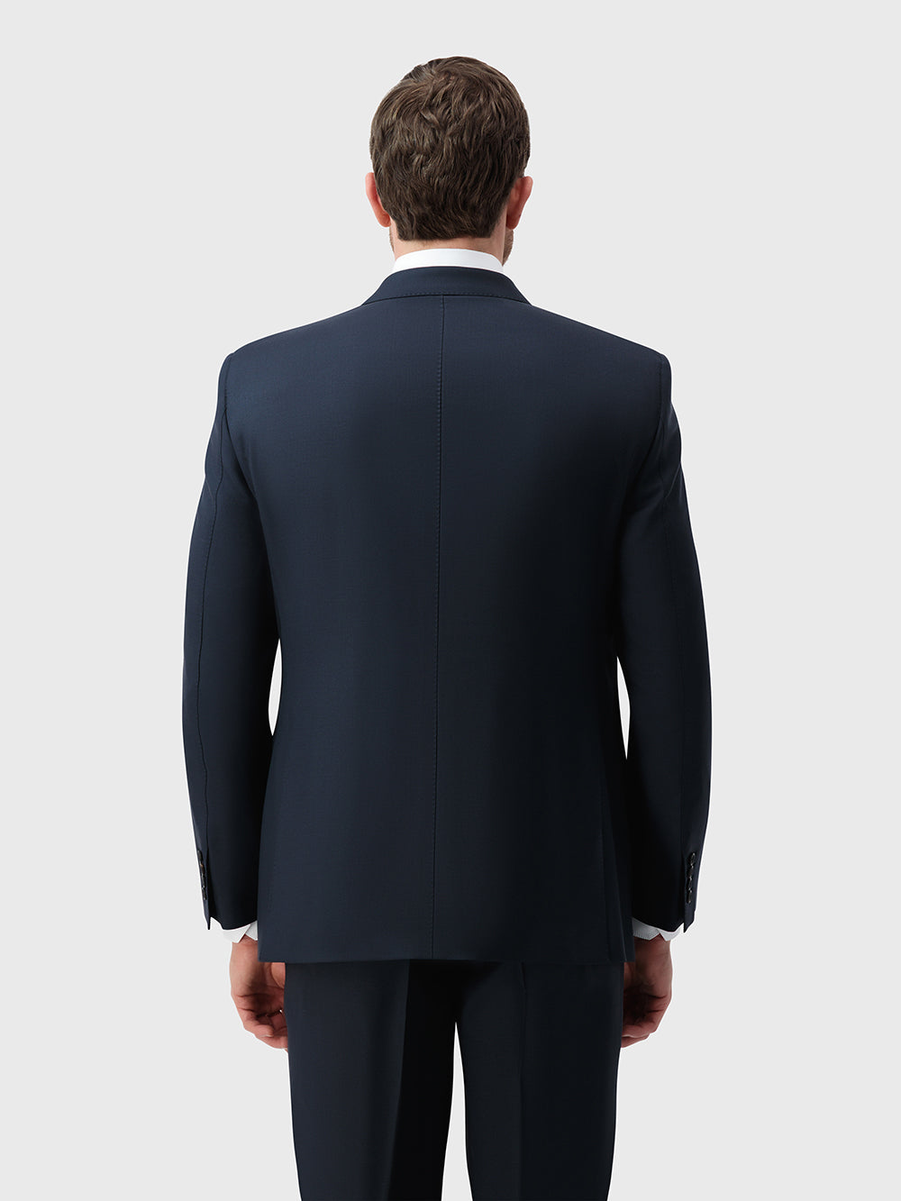 بدلة باريس لاين مزدوجة الصدر من 95٪ صوف و 5٪ كشمير - لون نيلي