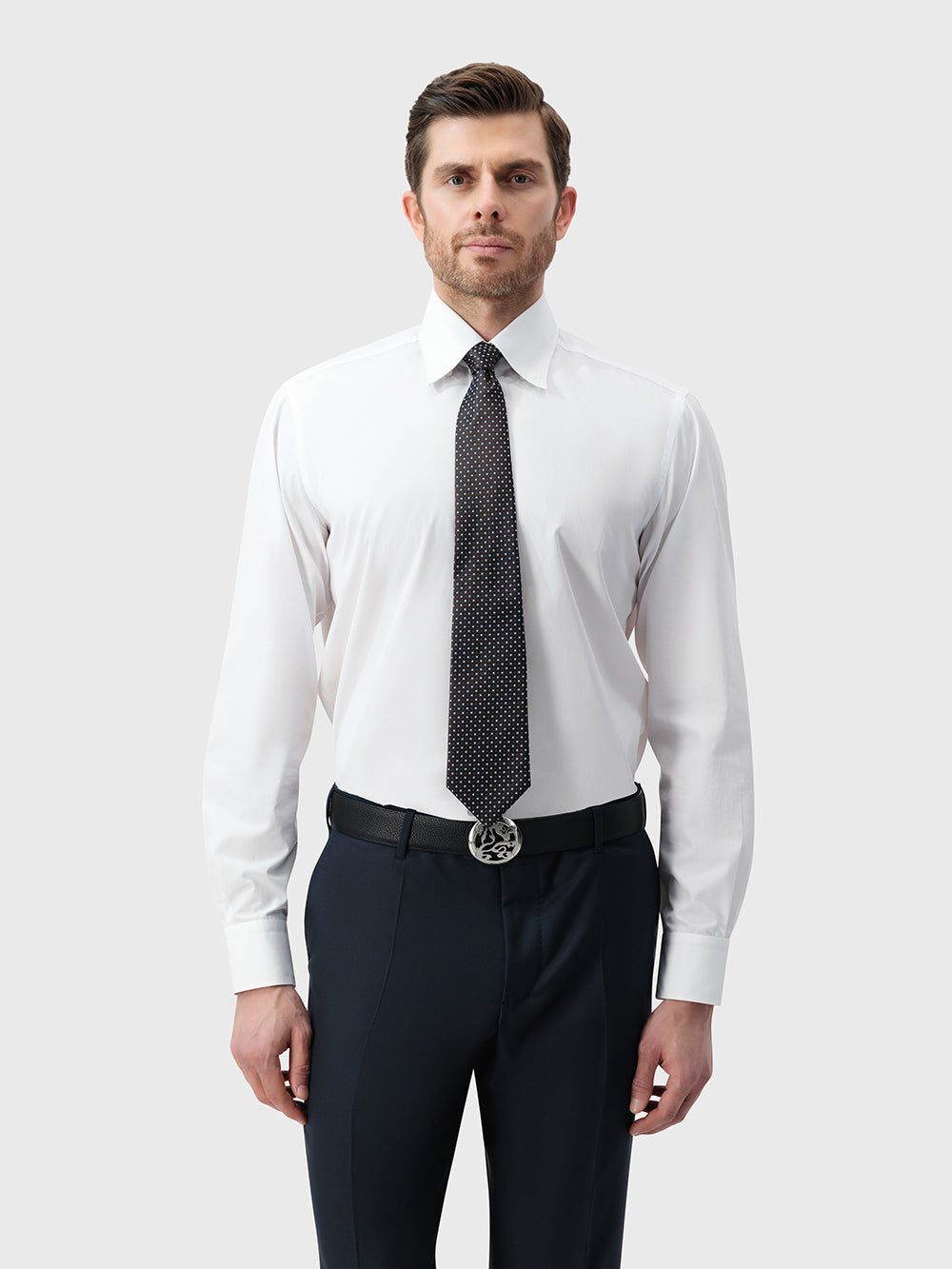 ربطة عنق من الصوف والحرير بنقشة نقاط صغيرة - ألبكة