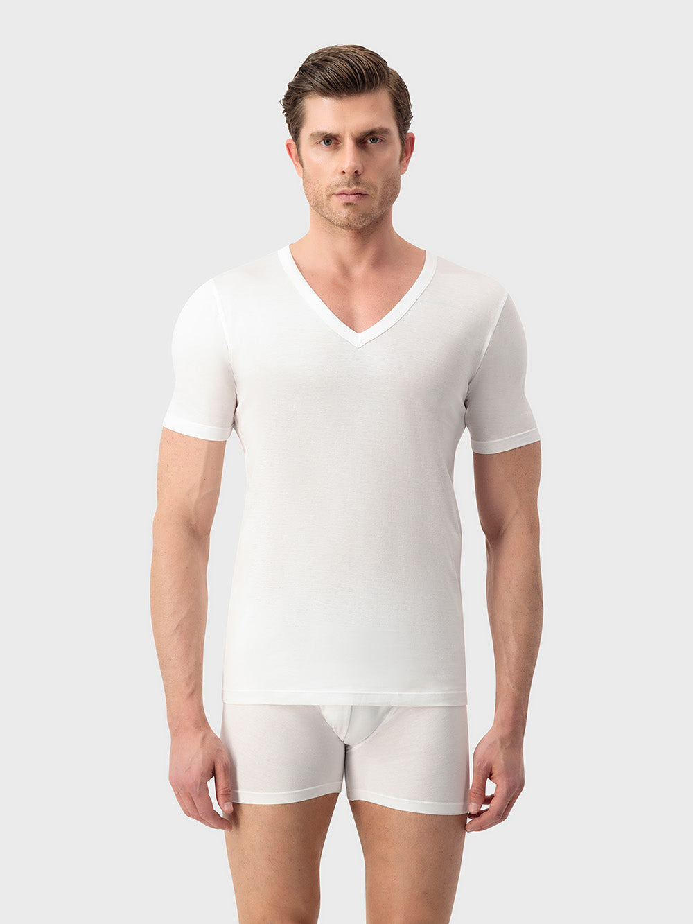 تي شيرت كلاسيكي برقبة على شكل V