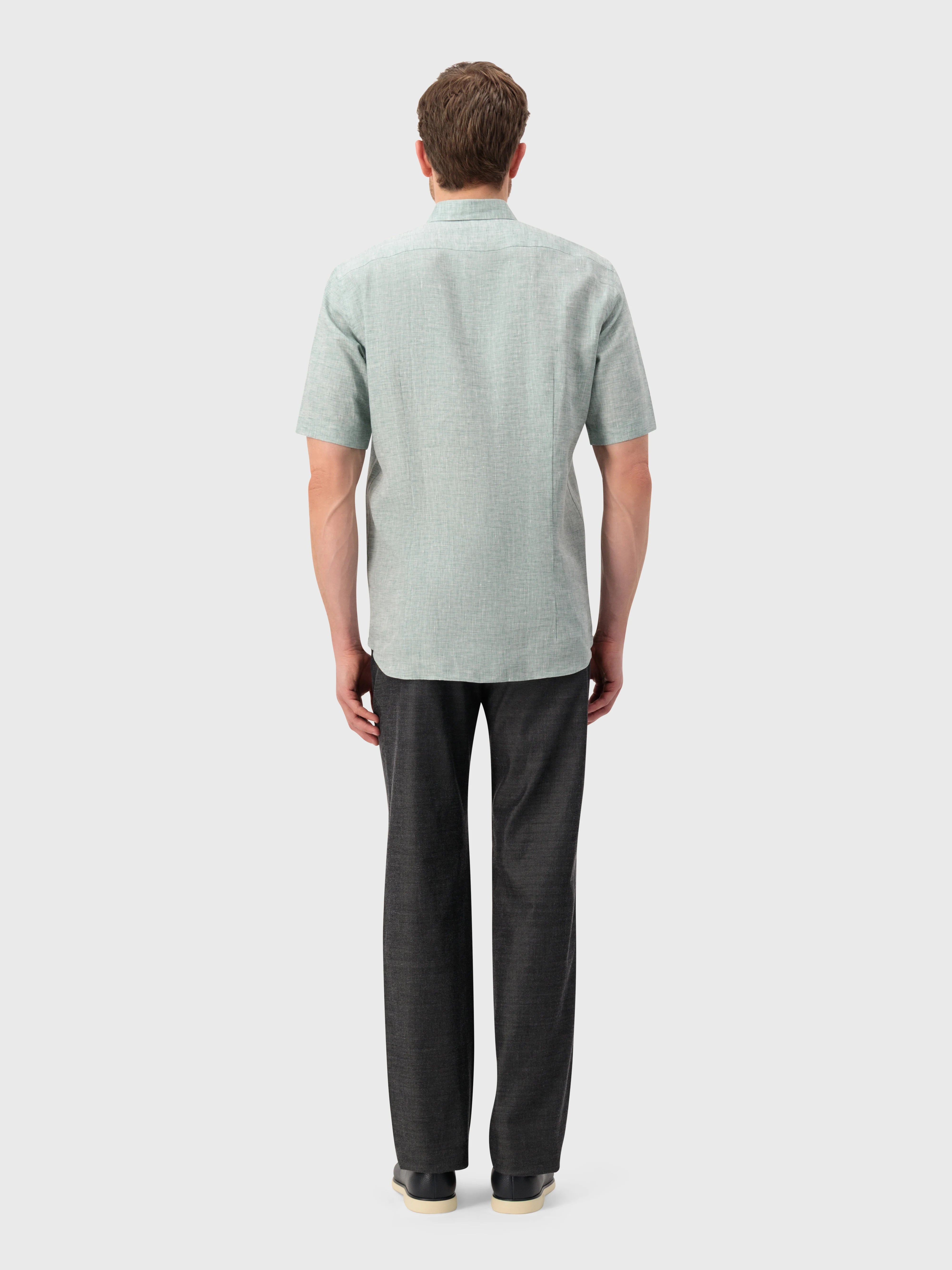 قميص كتان - كاكي باهت