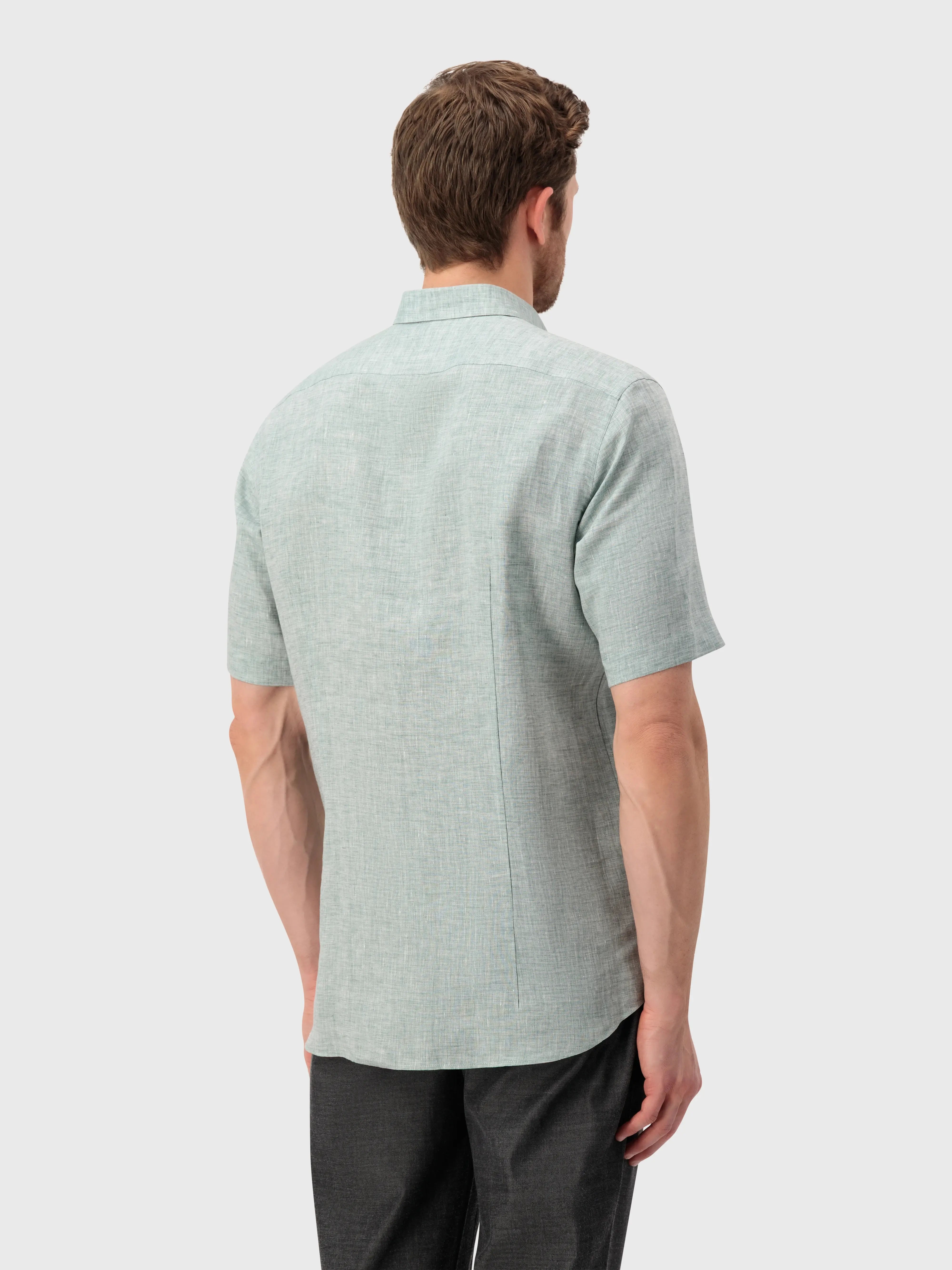 قميص كتان - كاكي باهت