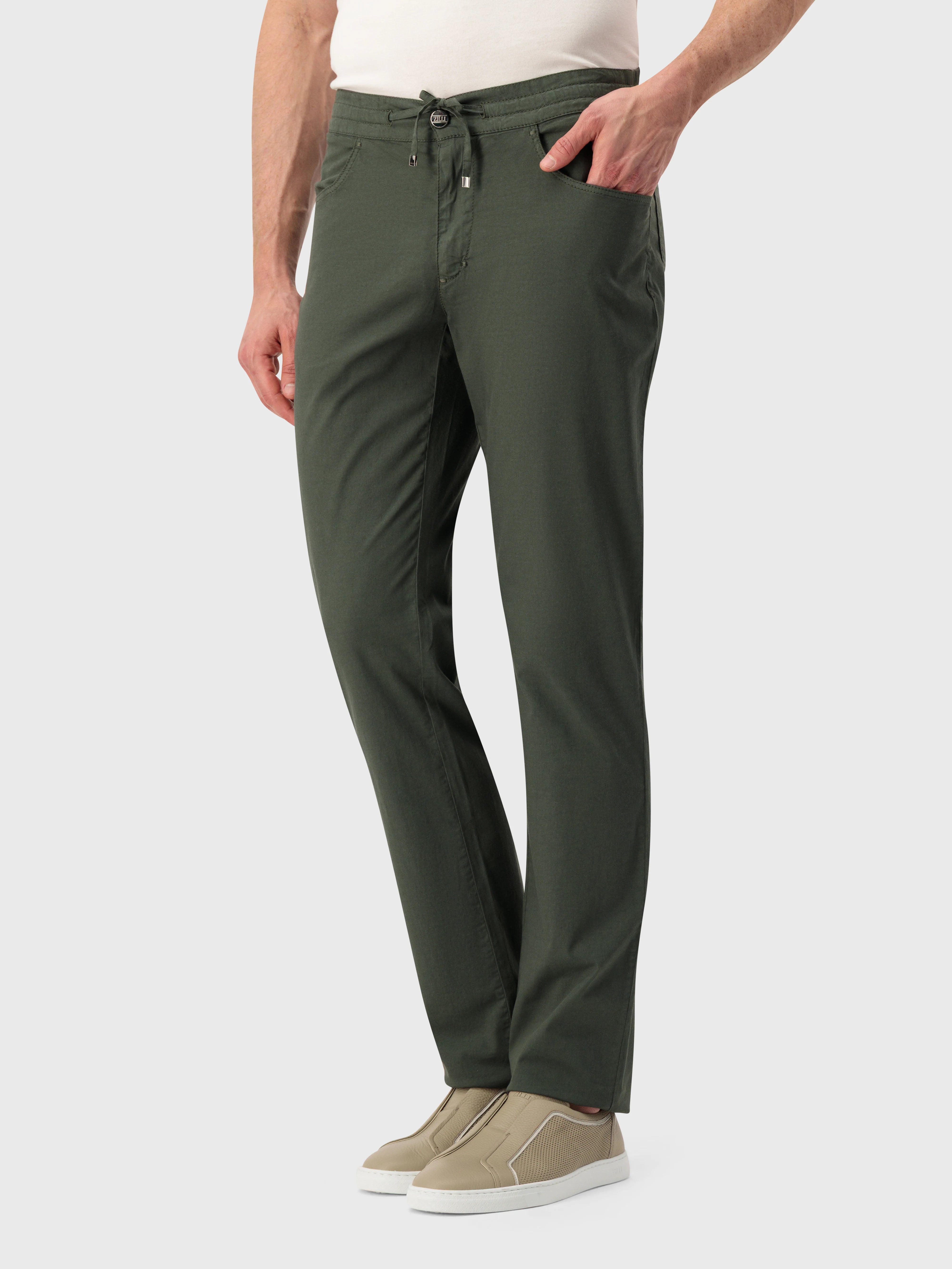 بنطلون بقصة ضيقة - أسمر