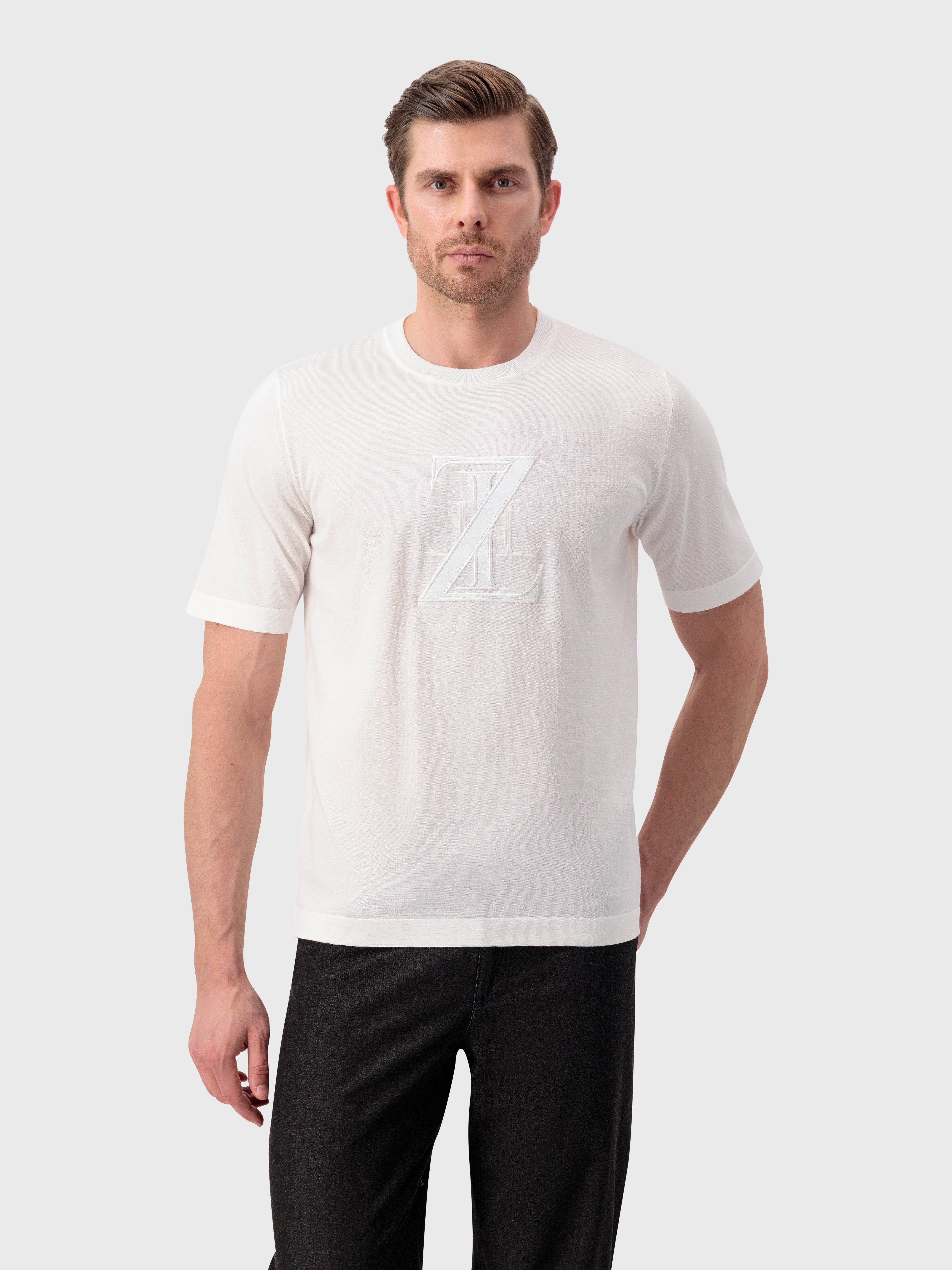 قميص زيللي قطن بتطريز زيللي - أبيض طبيعي