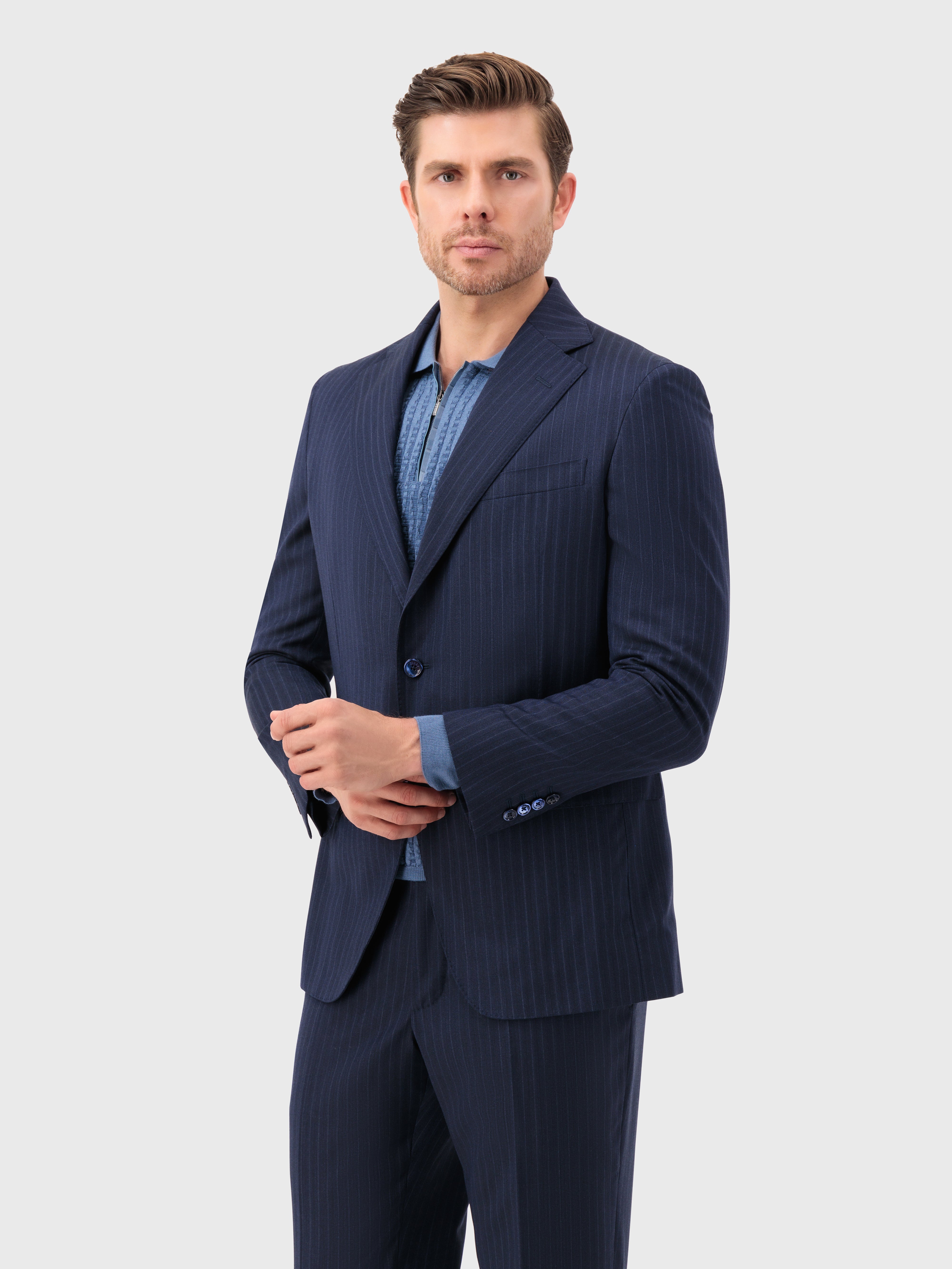 بدلة رسمية من صوف رسمي كحلي داكن