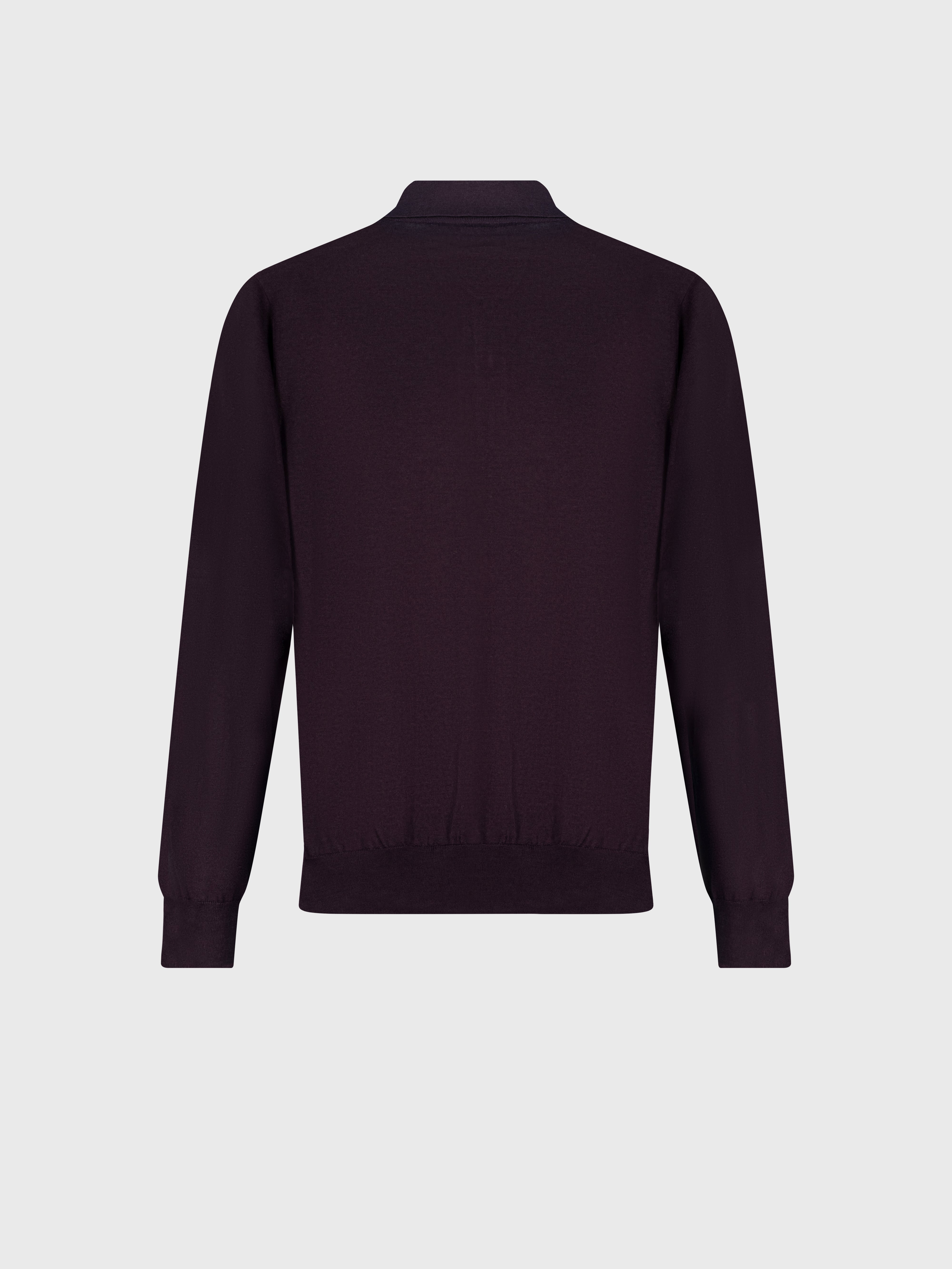 تي شيرت بولو بسحاب بنسيج جاكارد هندسي بلون بازلاء بازوردي