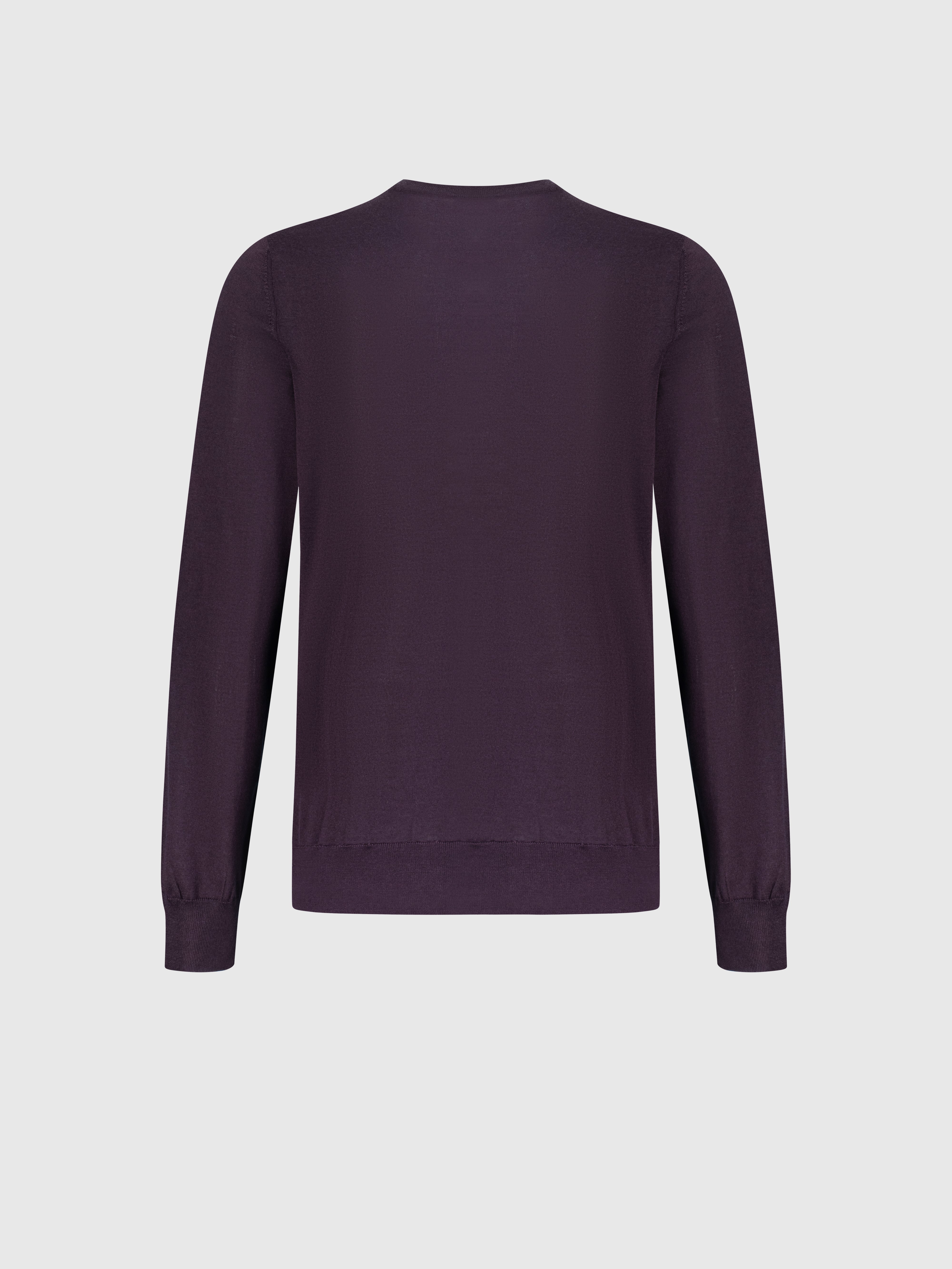 كنزة صوفية من الكشمير والحرير بلوفر من الكشمير والحرير الباذنجاني