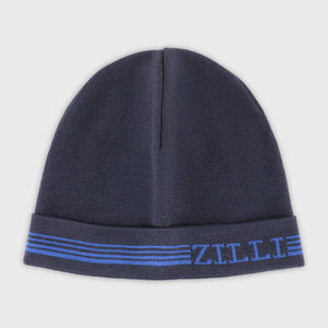 قبعة صغيرة بتطريز زيلي باللون الكحلي الداكن