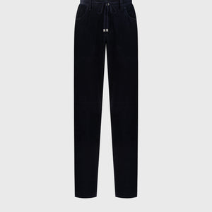 بنطلون جينز كوردوروي قطن أزرق داكن اللون الكحلي