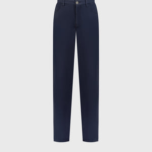 جينز برقعة من جلد العجل أزرق كحلي