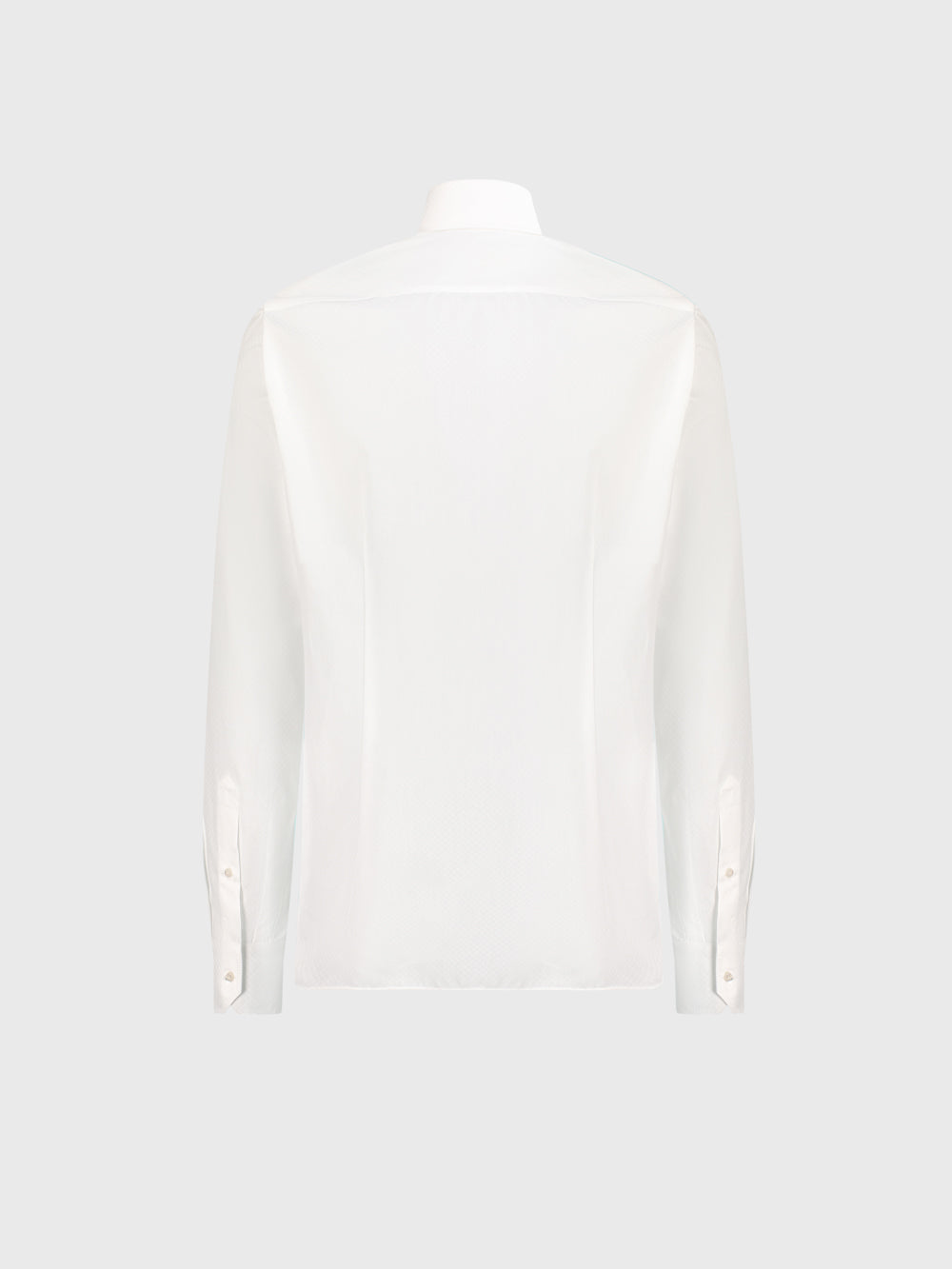 قميص قطن بخياطة ثلاثية أبيض