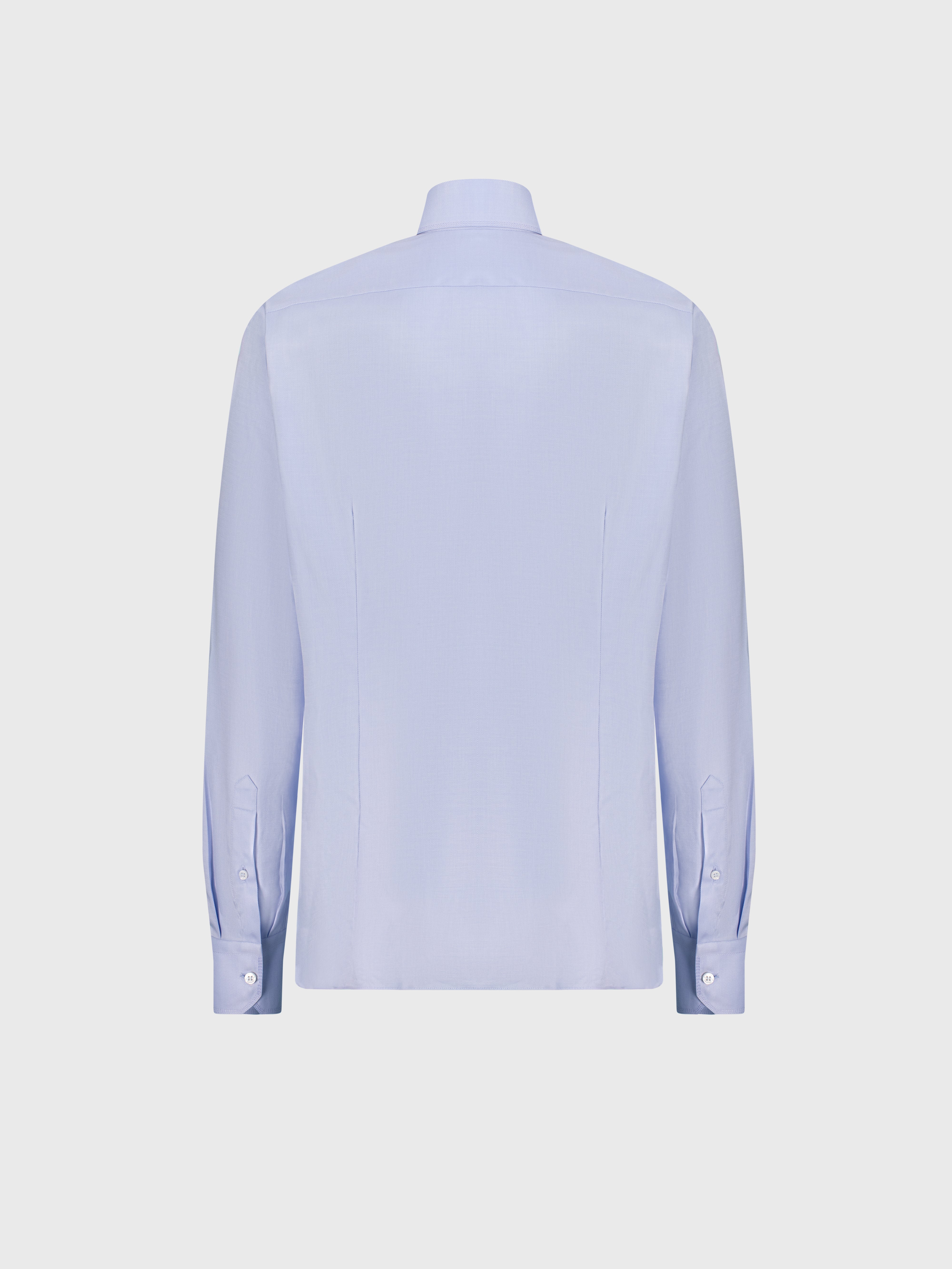 قميص قطن بخياطة ثلاثية أزرق فاتح