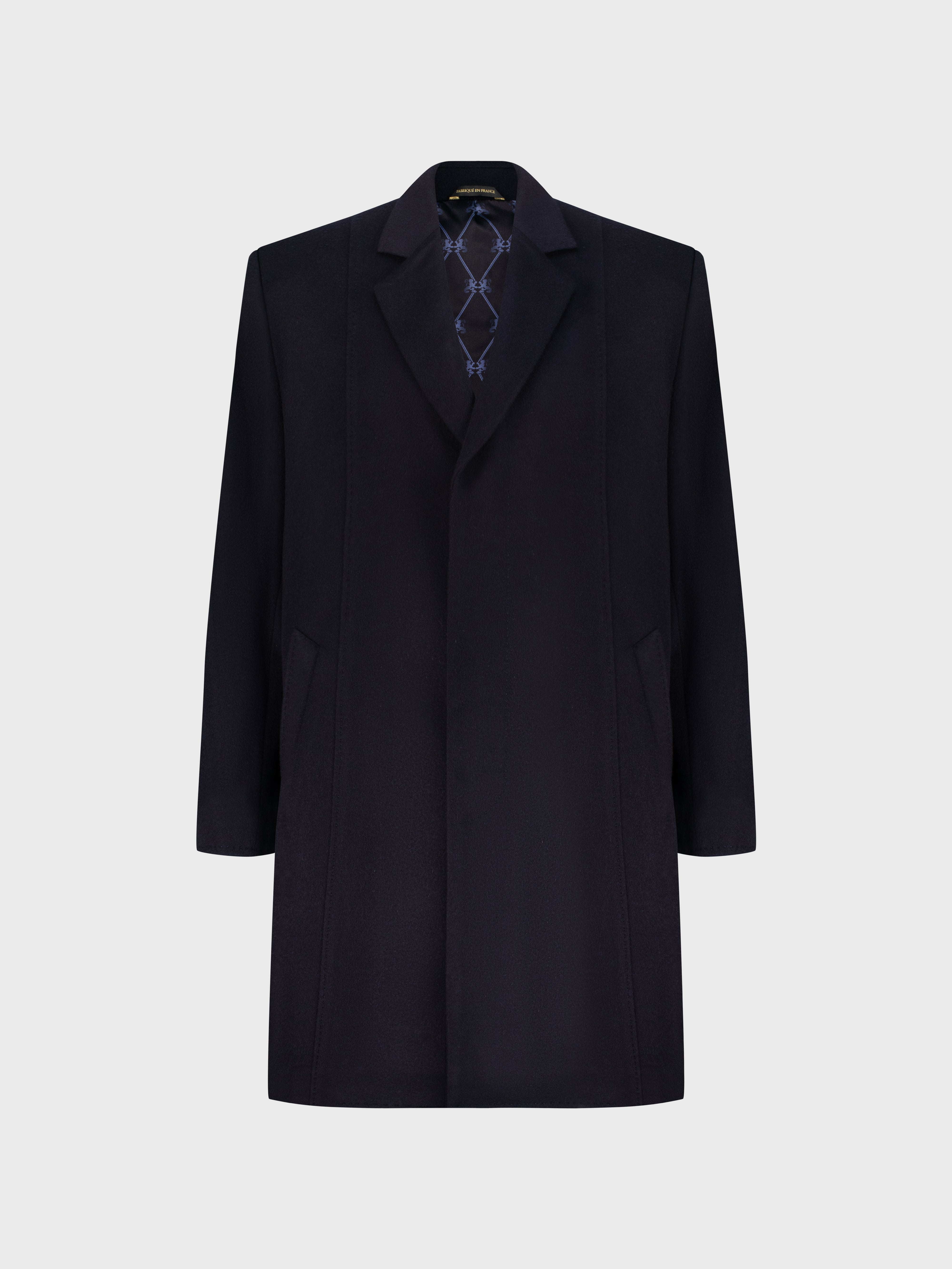 معطف من الكشمير أزرق كحلي