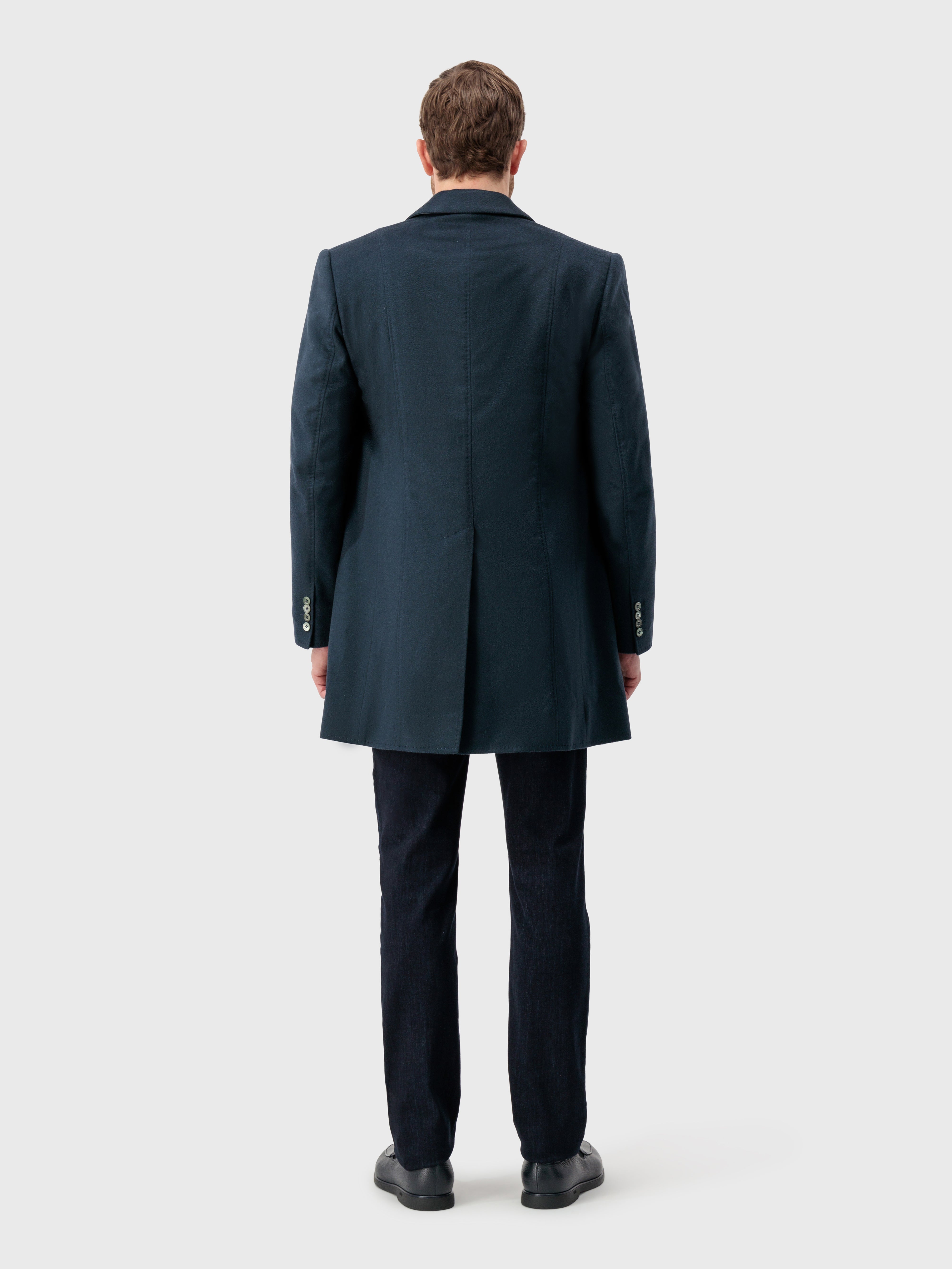 معطف كاشمير أخضر داكن