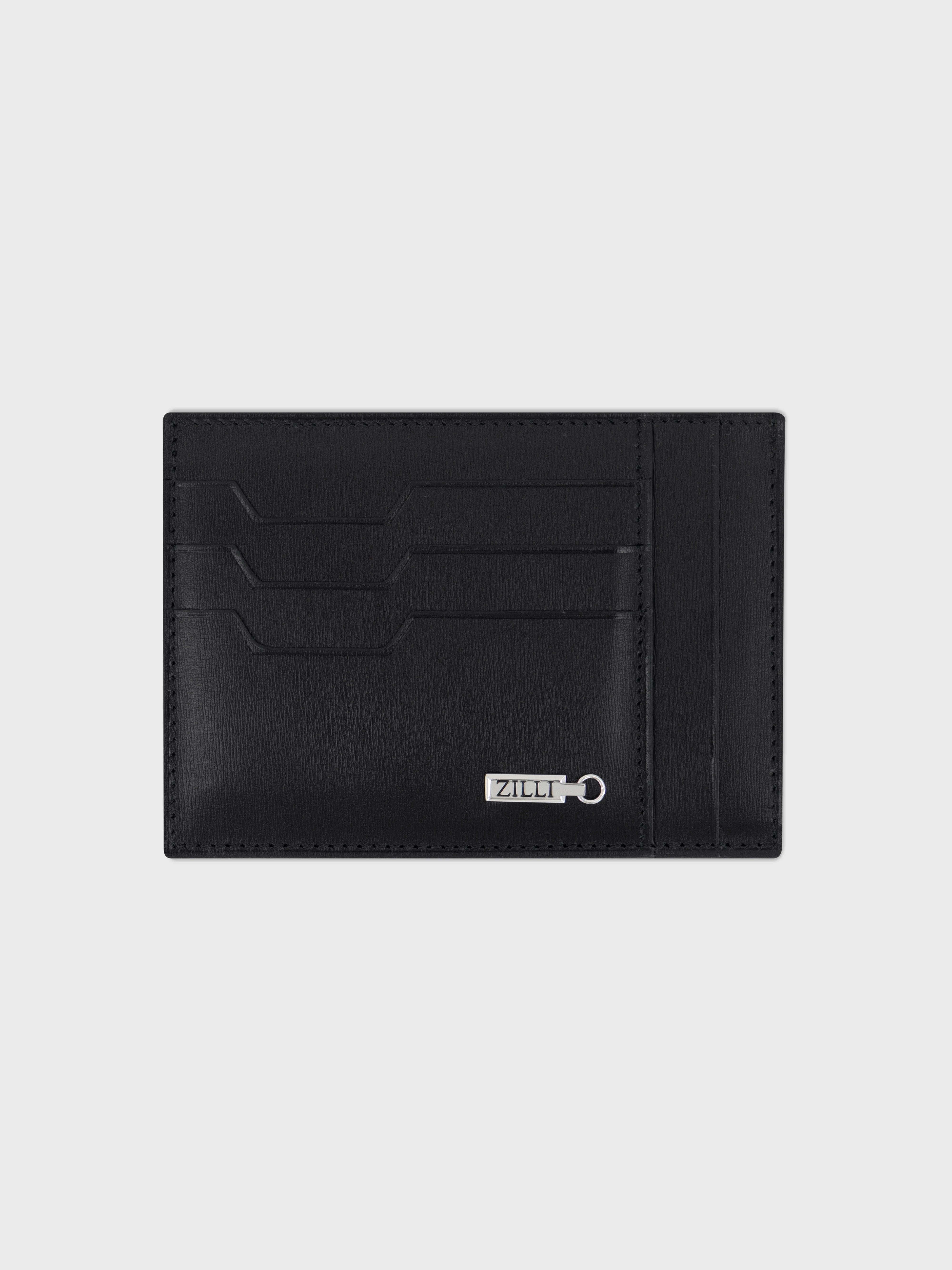 حافظة بطاقات مزخرفة بأدوات زيللي المزخرفة بالبلاديوم - أسود