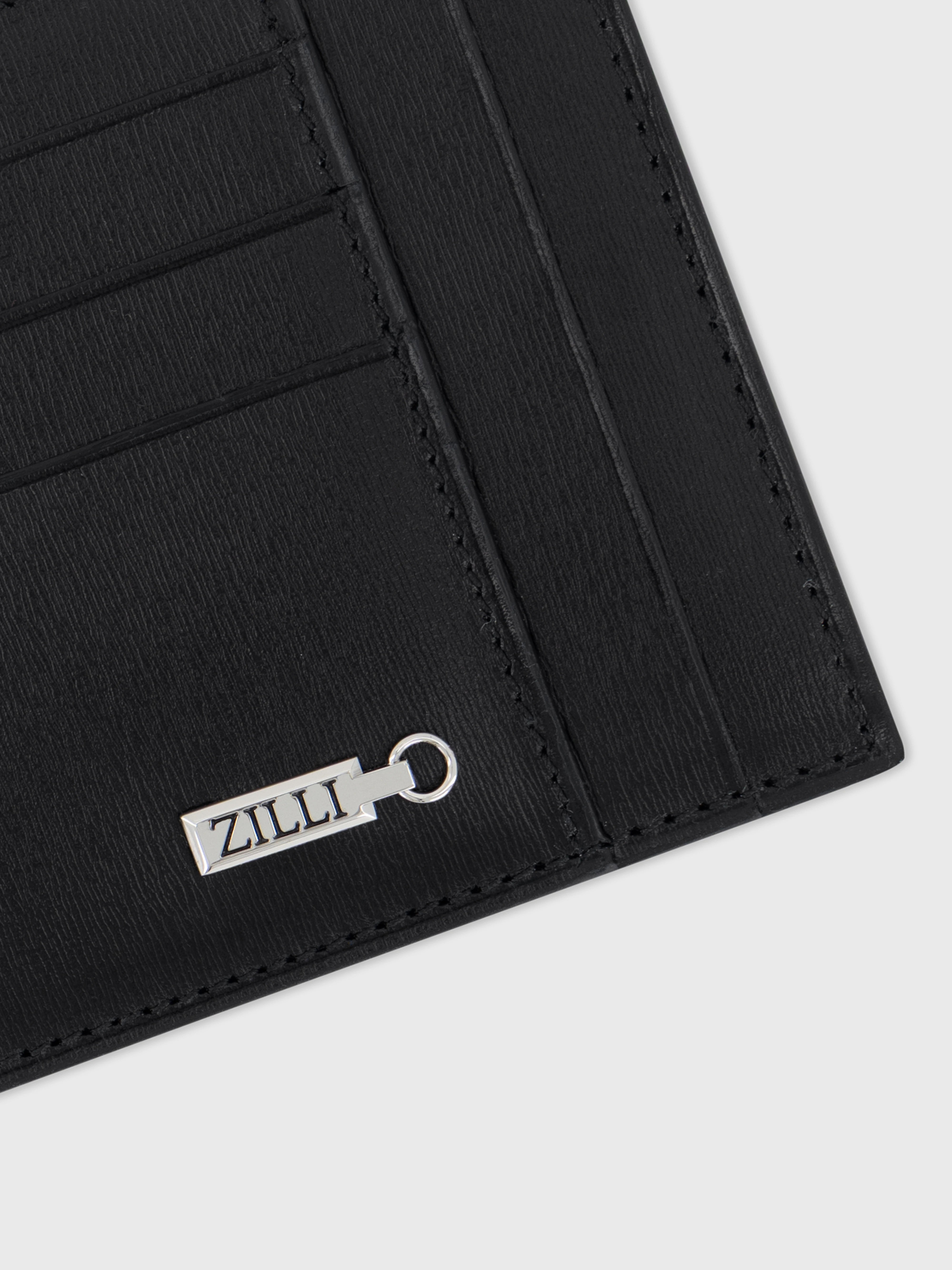 حافظة بطاقات مزخرفة بأدوات زيللي المزخرفة بالبلاديوم - أسود