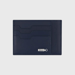 حافظة بطاقات مزخرفة بأدوات من زيللي مزينة بالبلاديوم - كحلي داكن