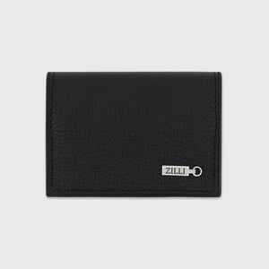 حافظة بطاقات زيللي المزخرفة بأدوات صلبة - أسود