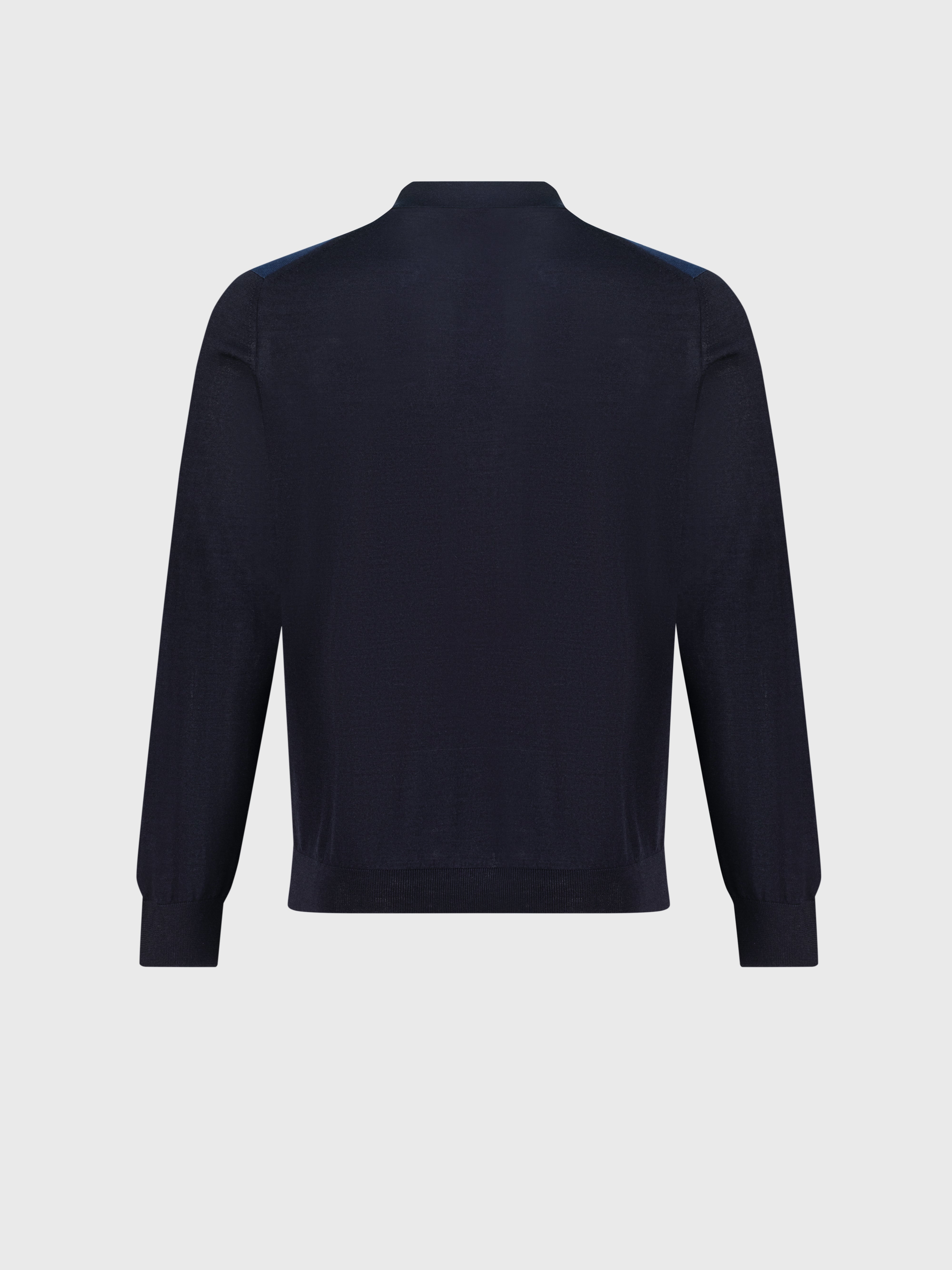 سترة محبوكة بنقشة مزخرفة باللون الكحلي الداكن