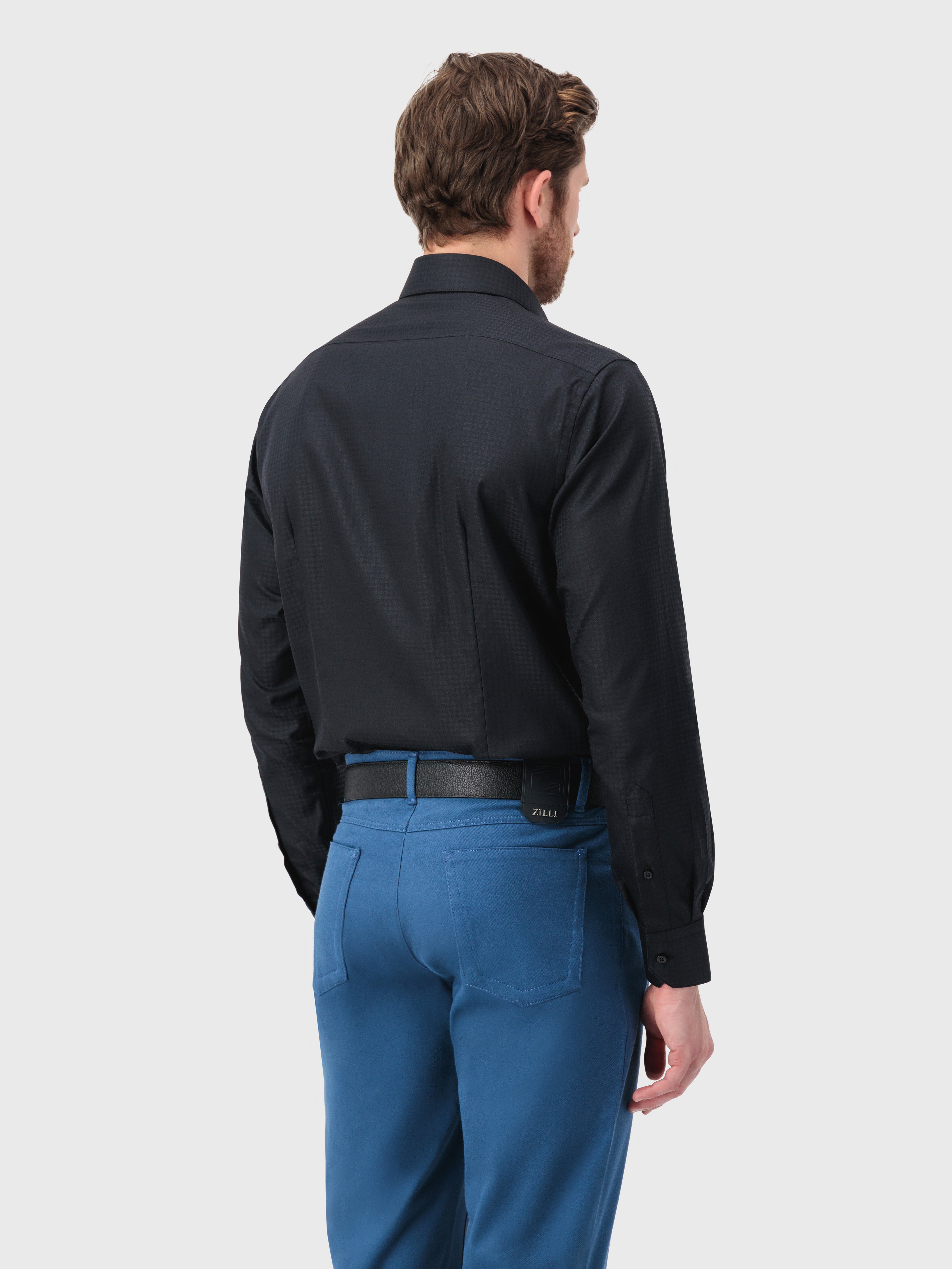 قميص بنقشة هاوندستوث أسود