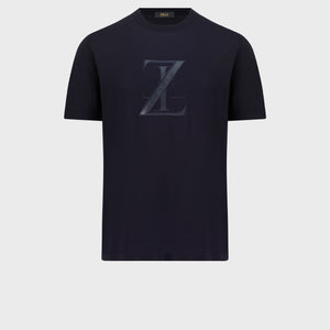 قميص قطن بتطريز زيللي - أزرق كحلي