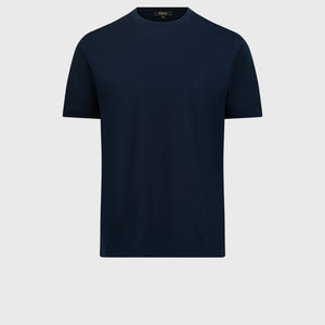 قميص قطني مطرز بـ "ZILLI Crest" - أزرق كحلي