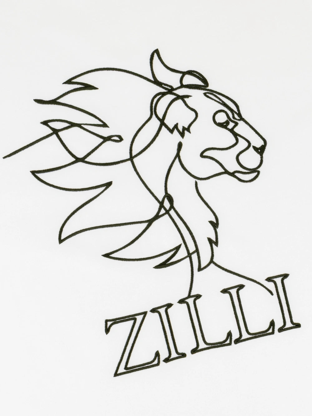 تيشيرت زيللي "الأسد الكبير" قطن مطرز بتطريز "الأسد الكبير" - أبيض