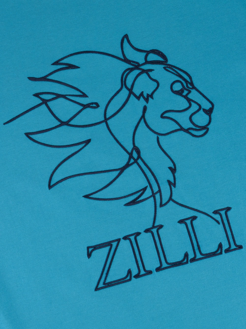 قميص زيللي "الأسد الكبير" القطني المطرز بتطريز "الأسد الكبير" - طاووس