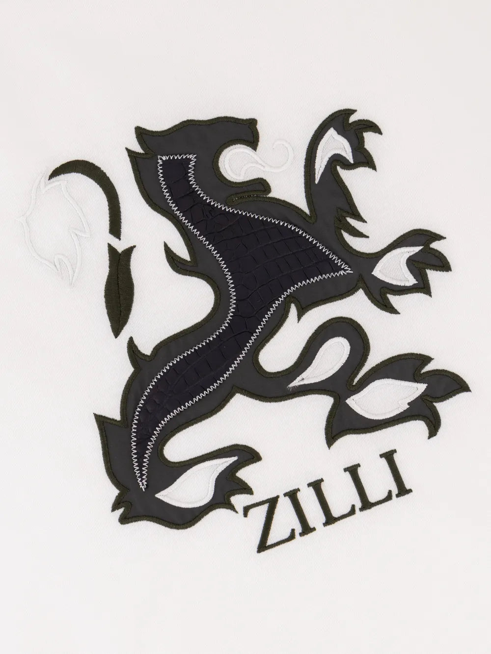 تي شيرت مطرز بالشعار - أبيض