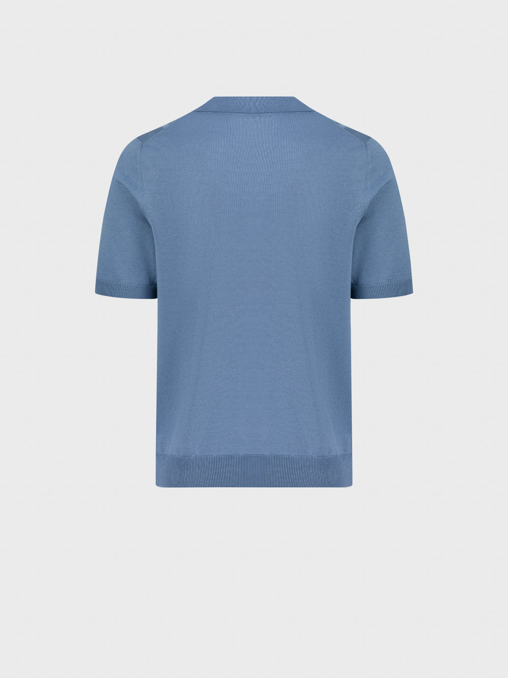 قميص بولو محبوك من الحرير بنقوش هندسية - أونيكس أزرق باهت