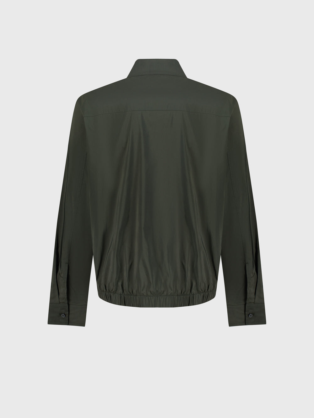 جاكيت بومبر بياقة واحدة مخيطة - عسكري غامق