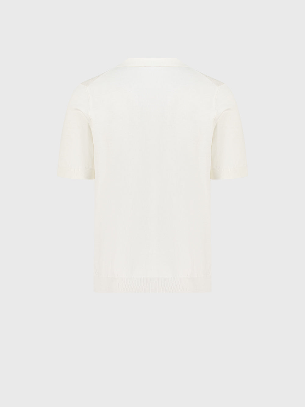 بولو بولو محبوك من الحرير والقطن "مربع" - أبيض طبيعي