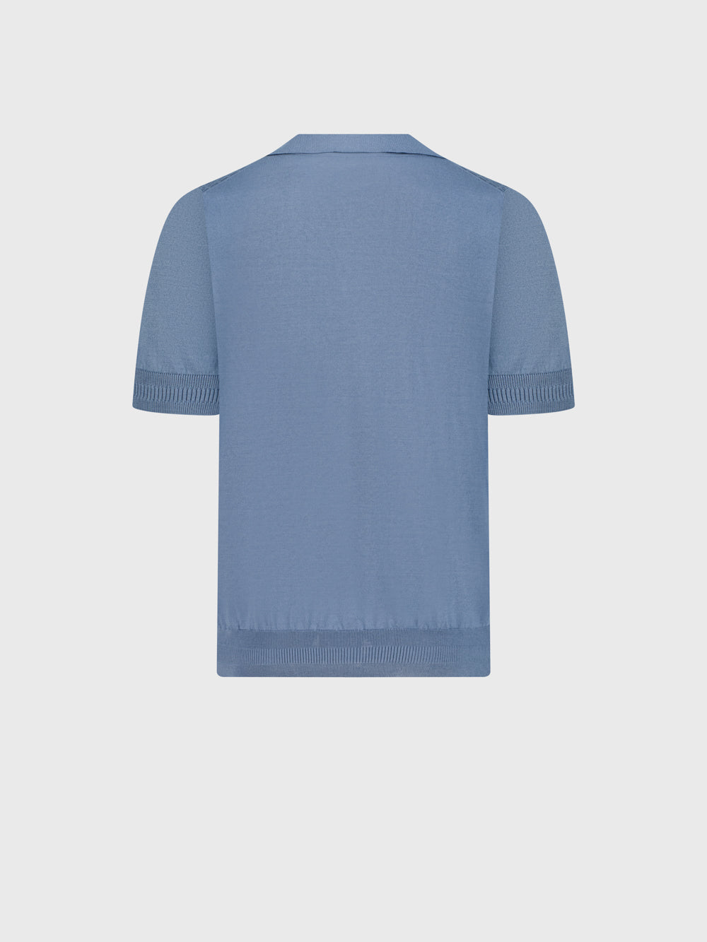 بولو بولو "مستطيل" من الحرير والقطن المحبوك بتفاصيل التمساح - أونيكس أزرق باهت