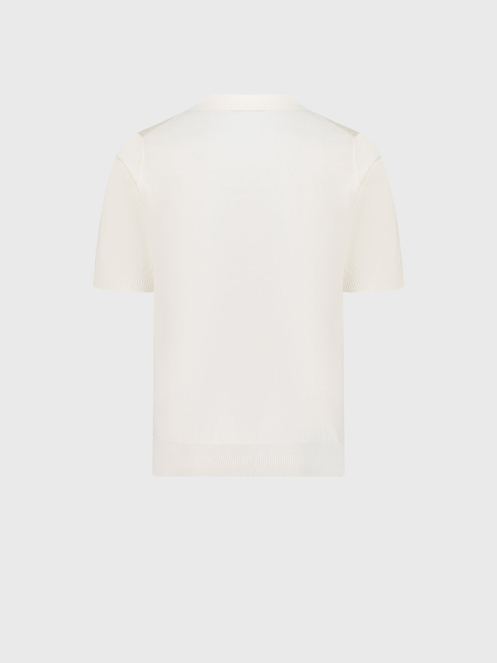 بولو بولو "مستطيل" من الحرير والقطن المحبوك بتفاصيل التمساح - أبيض طبيعي