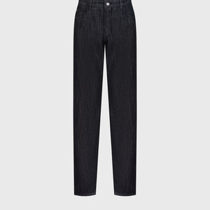 ZILLI جينز برقعة من الجلد المدبوغ - أسود