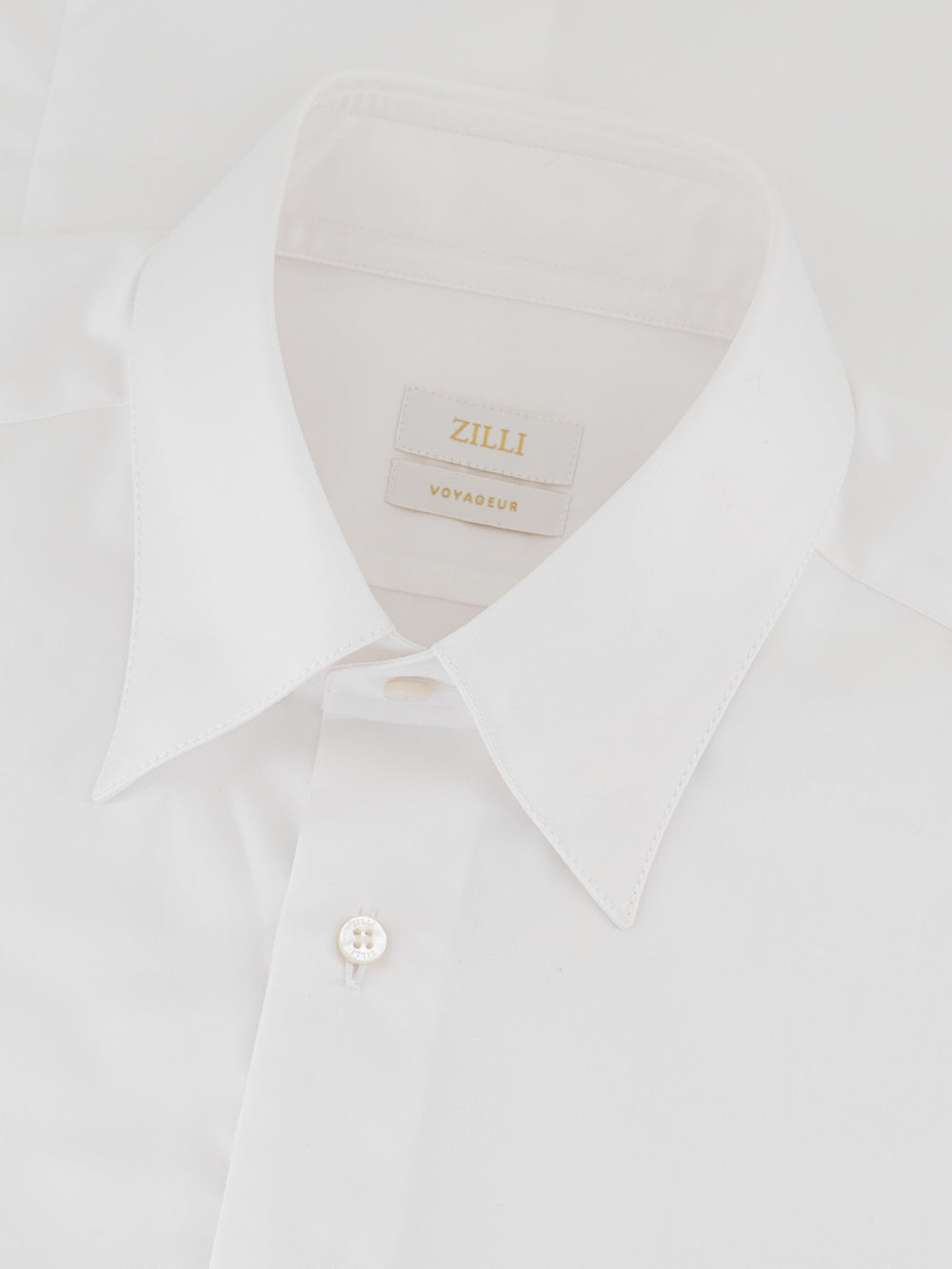 قميص رسمي ذو خياطة واحدة بلون واحد - أبيض