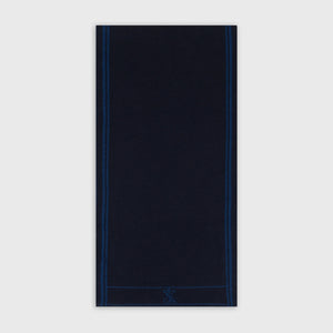 وشاح من الصوف والحرير - كحلي داكن