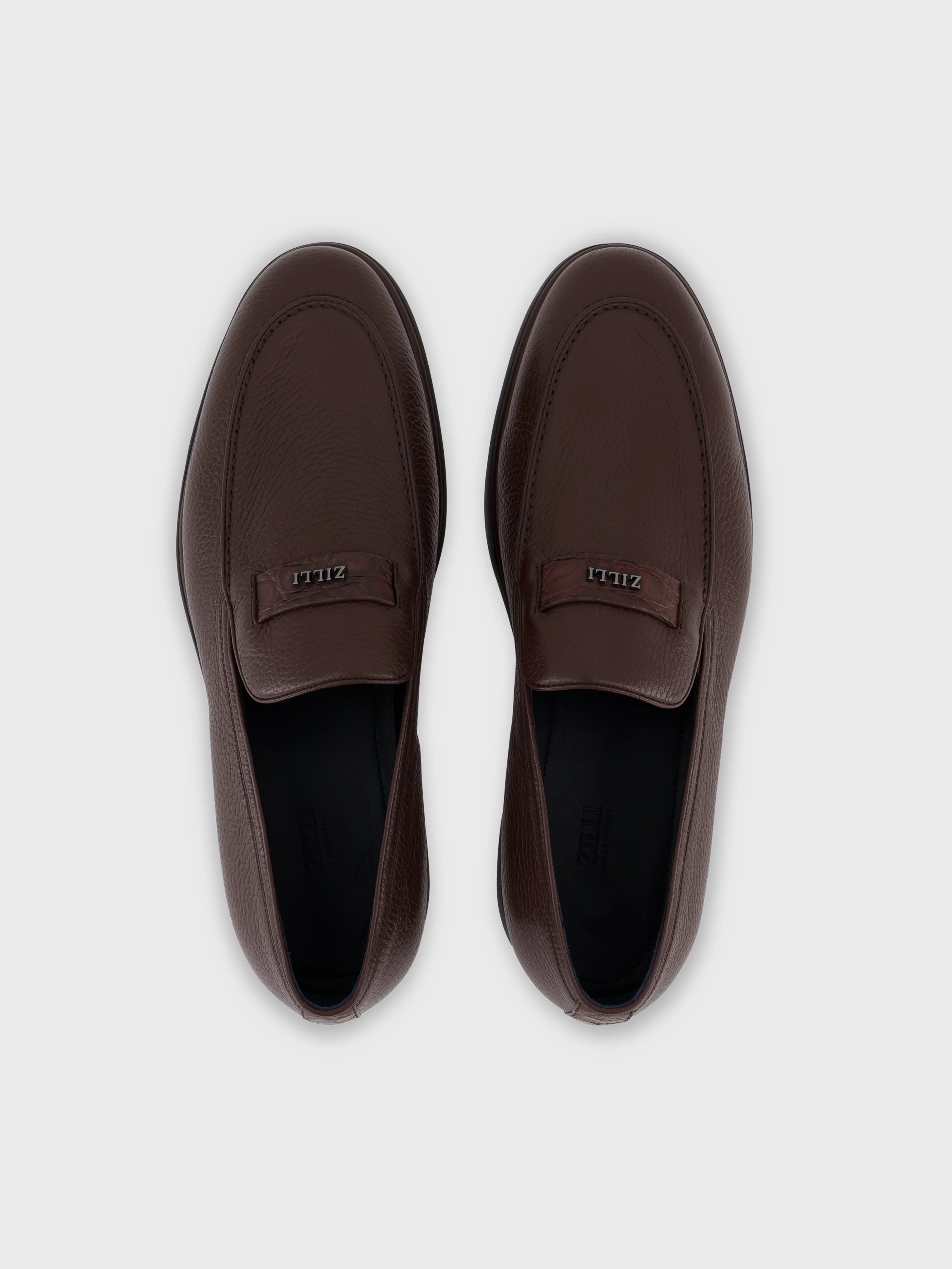 حذاء بدون كعب من جلد الغزال - قهوة