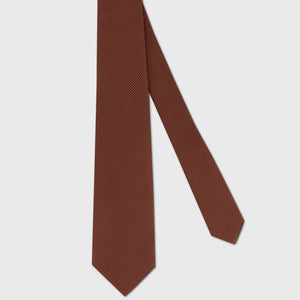 ربطة عنق من الحرير المحبوك - لون التبغ المحروق