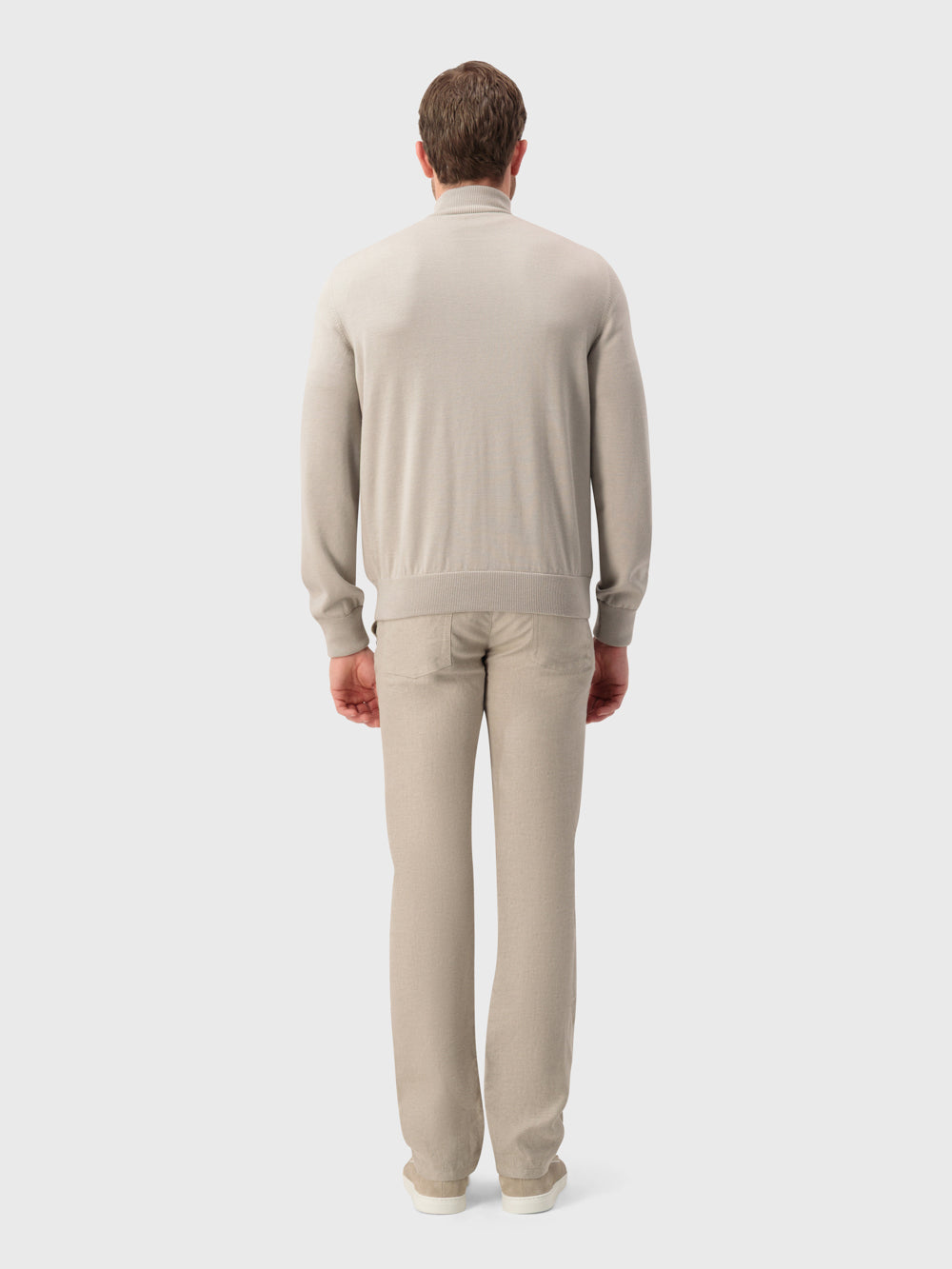 جاكيت بومبر محبوك من الجلد - باهت اللون الباهت