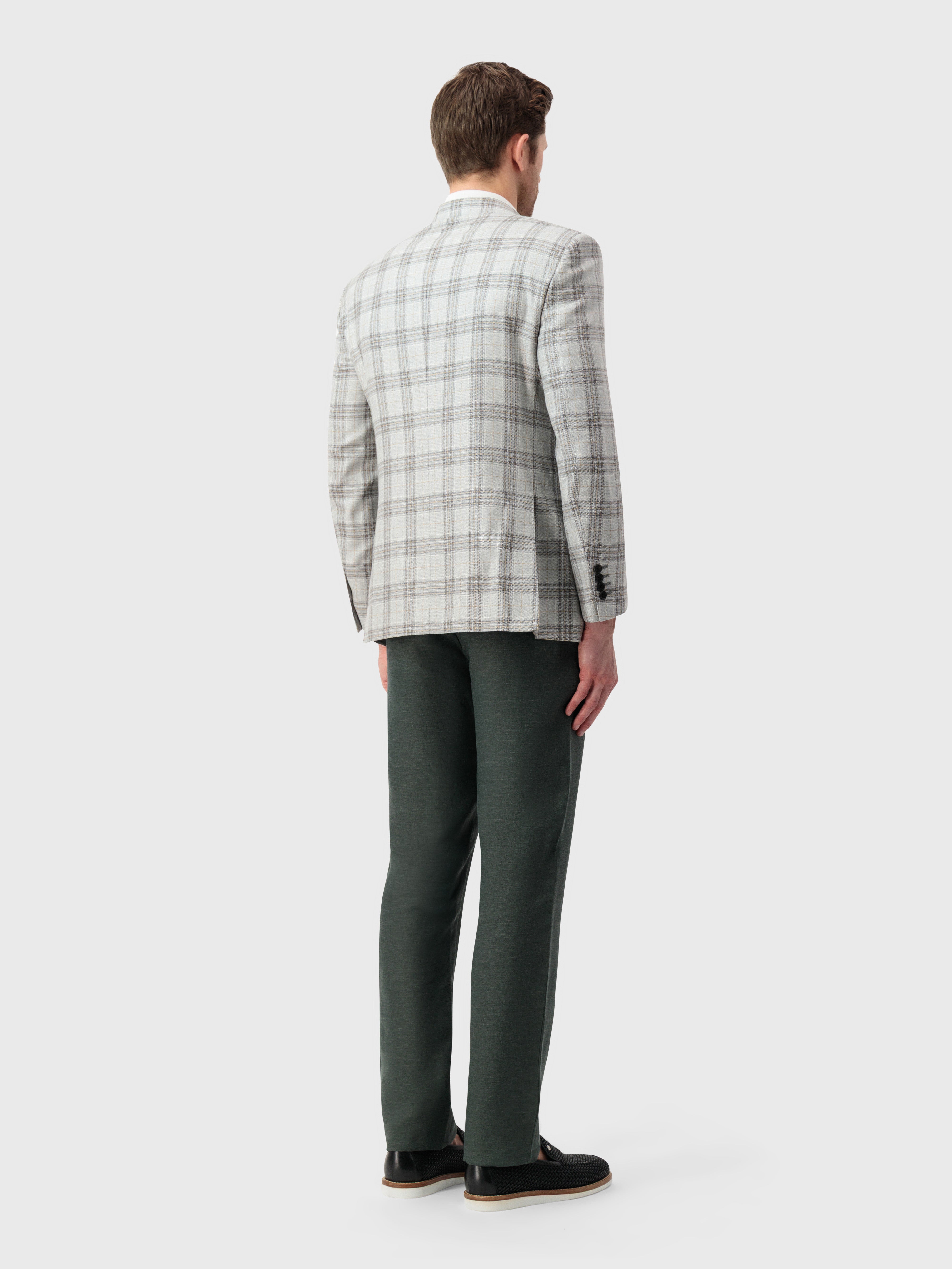 سترة رسمية من الحرير والصوف بخط كامل - كاميل شاحب