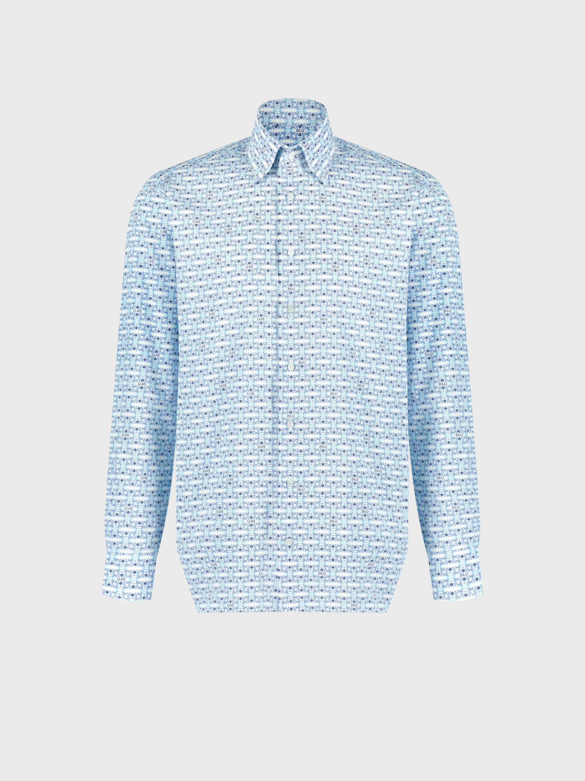 قميص قطن مطبوع بيزلي بأكمام طويلة