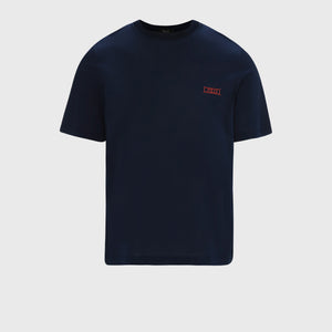 قميص قطن بياقة دائرية برقبة قطنية بإطار زيلي صغير