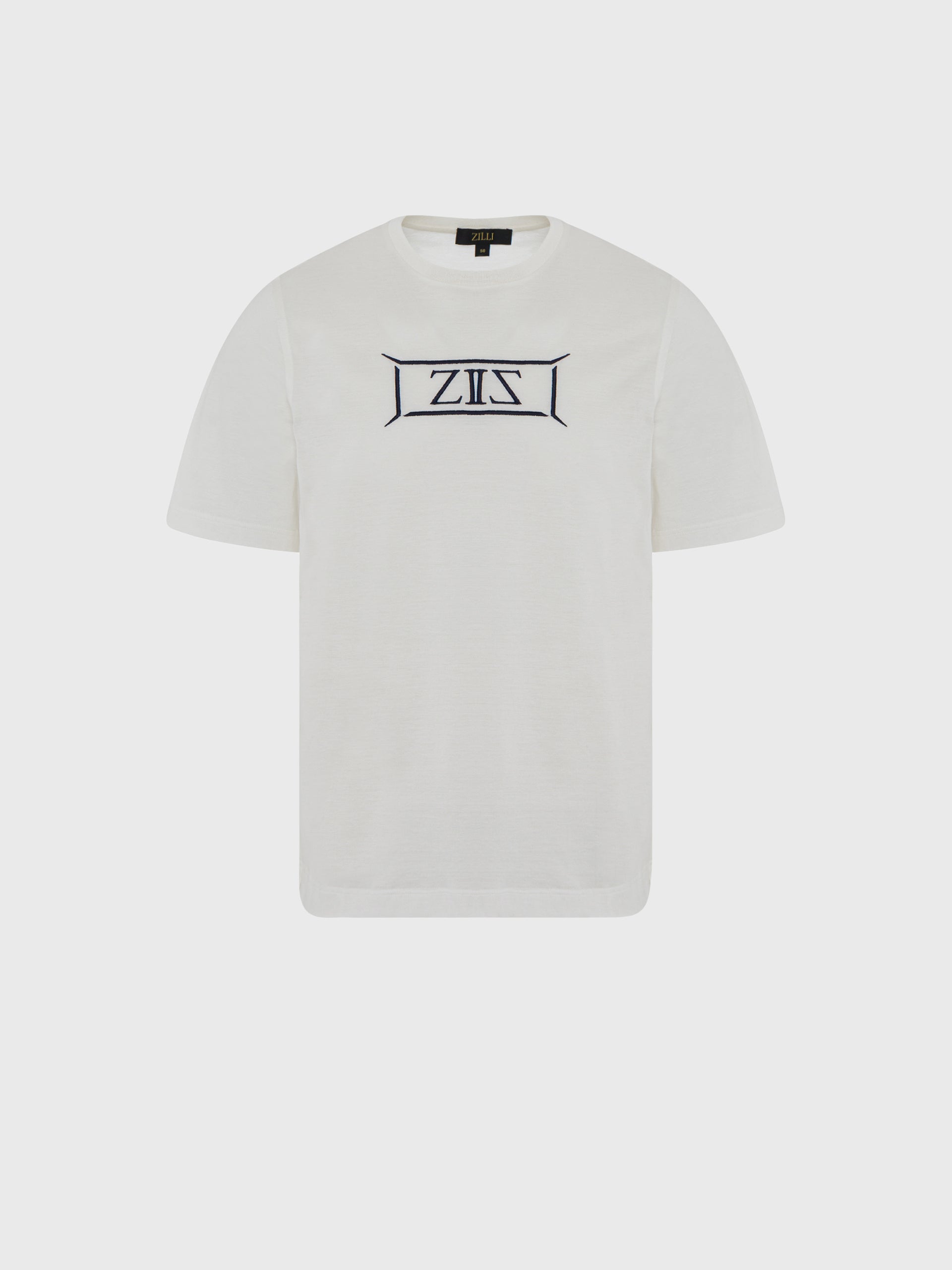 تي شيرت قطن بياقة مضلعة