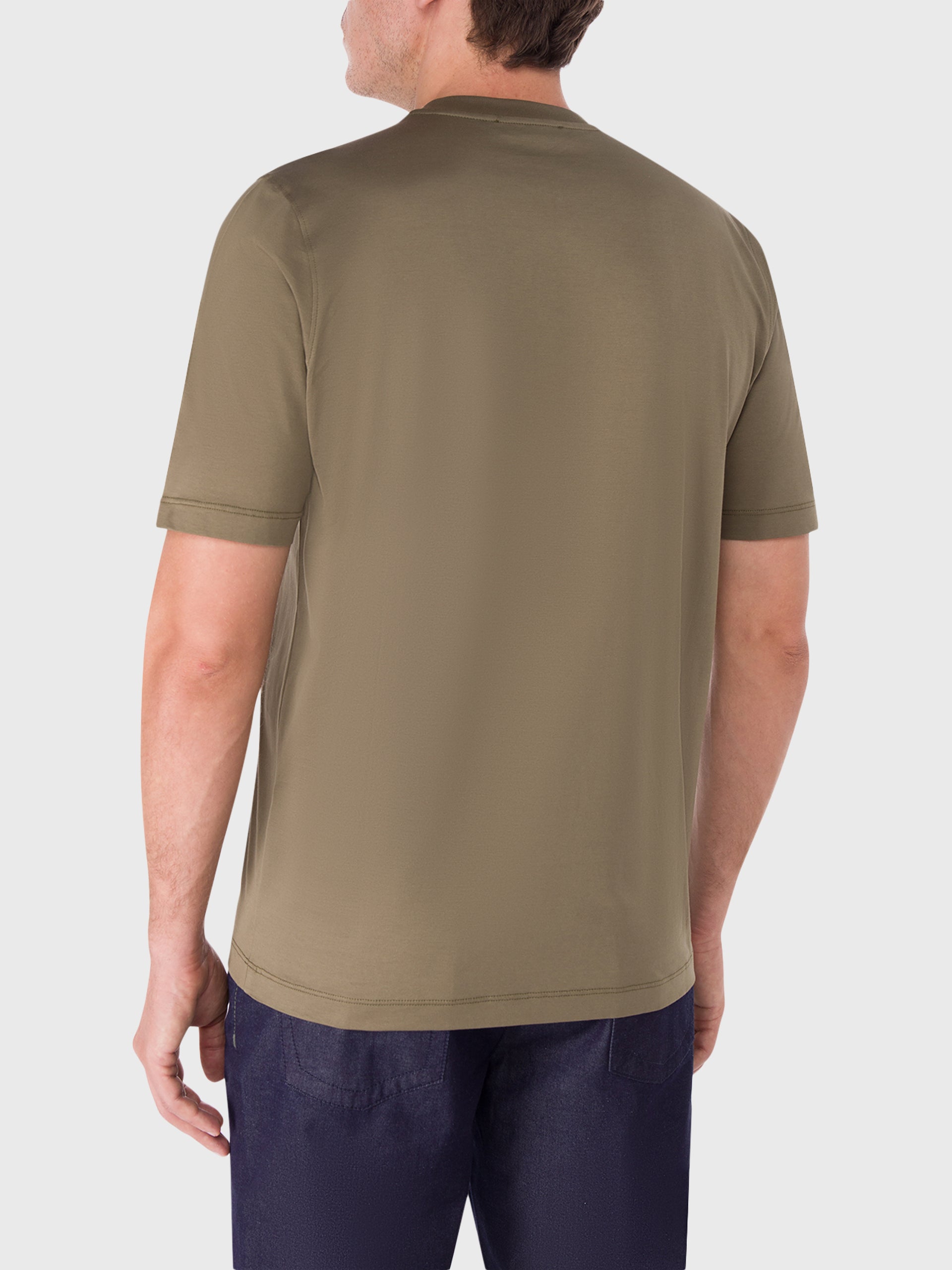 تي شيرت قطن برقبة دائرية برقبة قطنية بتطريز مميز