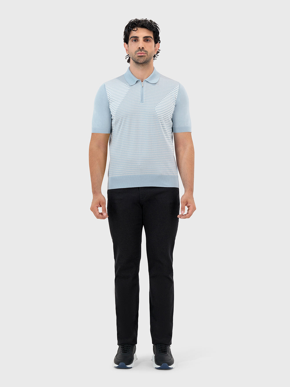 بولو بولو مخطط بأكمام قصيرة