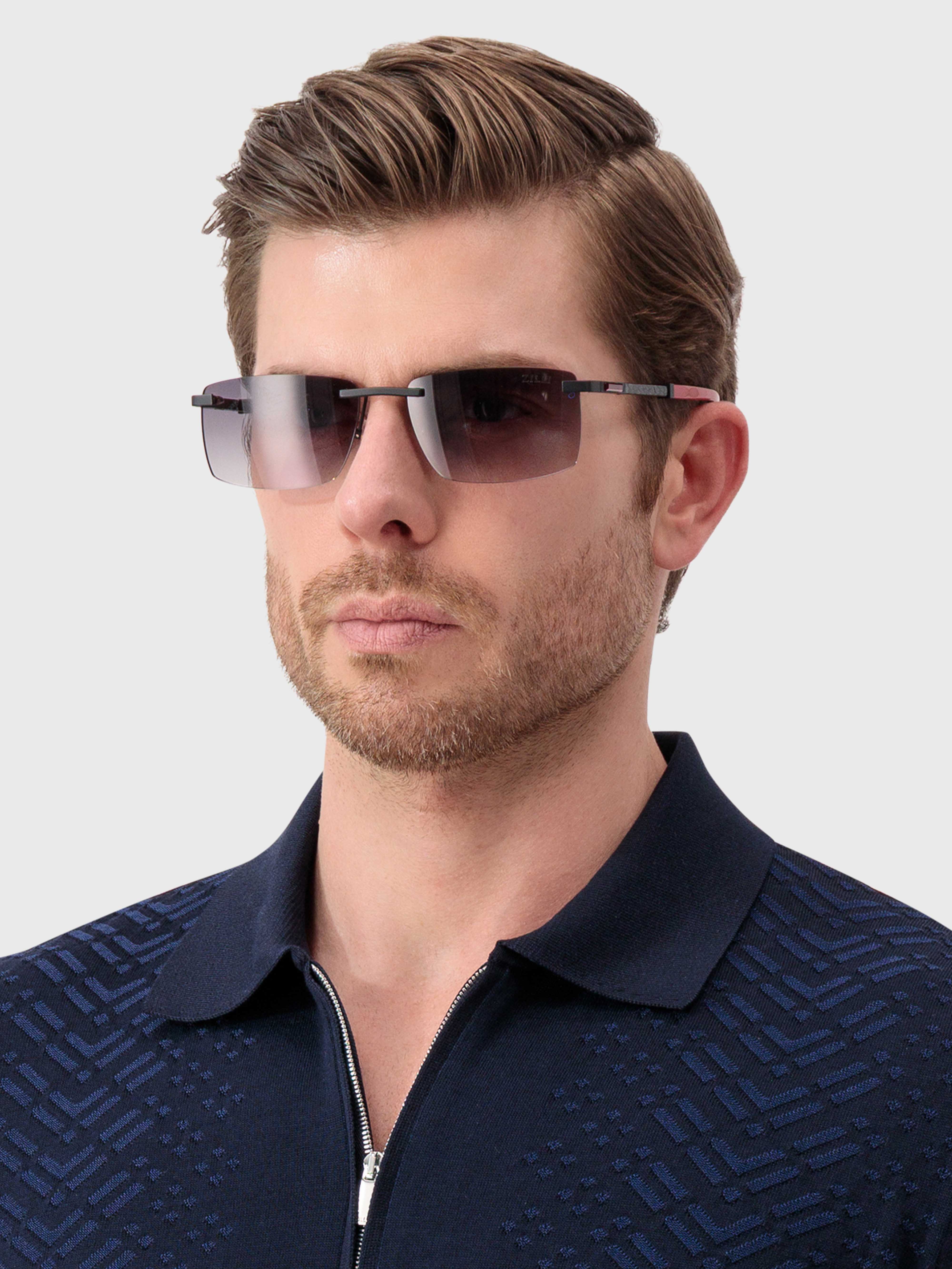 نظارة شمسية ليف - أسود ساتان وأحمر ساتان